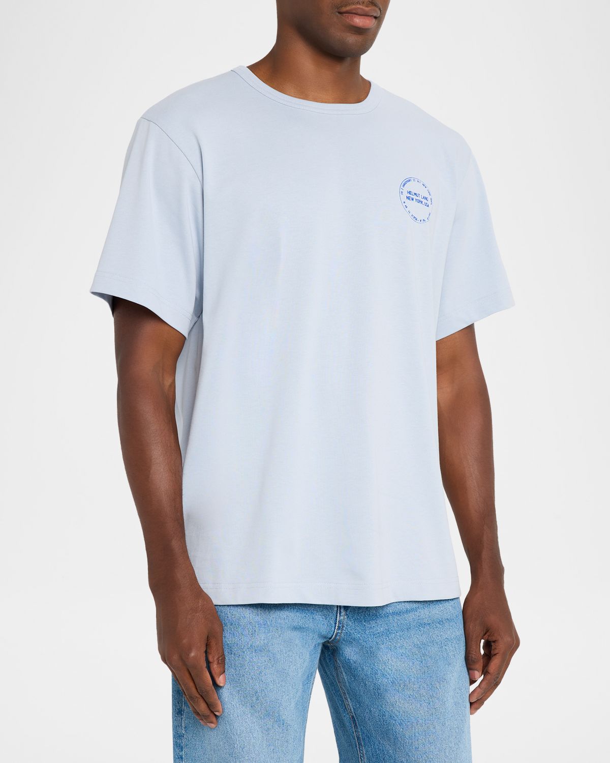 Helmut Lang Men 's Stamp Logo Cotton T-Shirt | Thumbnail 4 Helmut Lang Men 's Stamp Logo Cotton T-Shirt | Thumbnail 4
