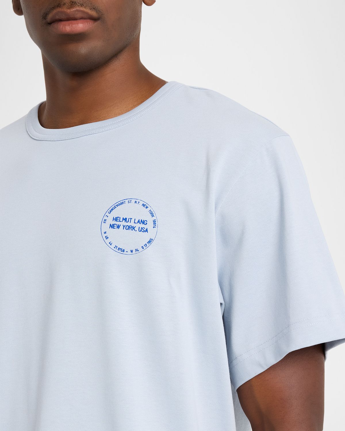 Helmut Lang Men 's Stamp Logo Cotton T-Shirt | Thumbnail 5 Helmut Lang Men 's Stamp Logo Cotton T-Shirt | Thumbnail 5