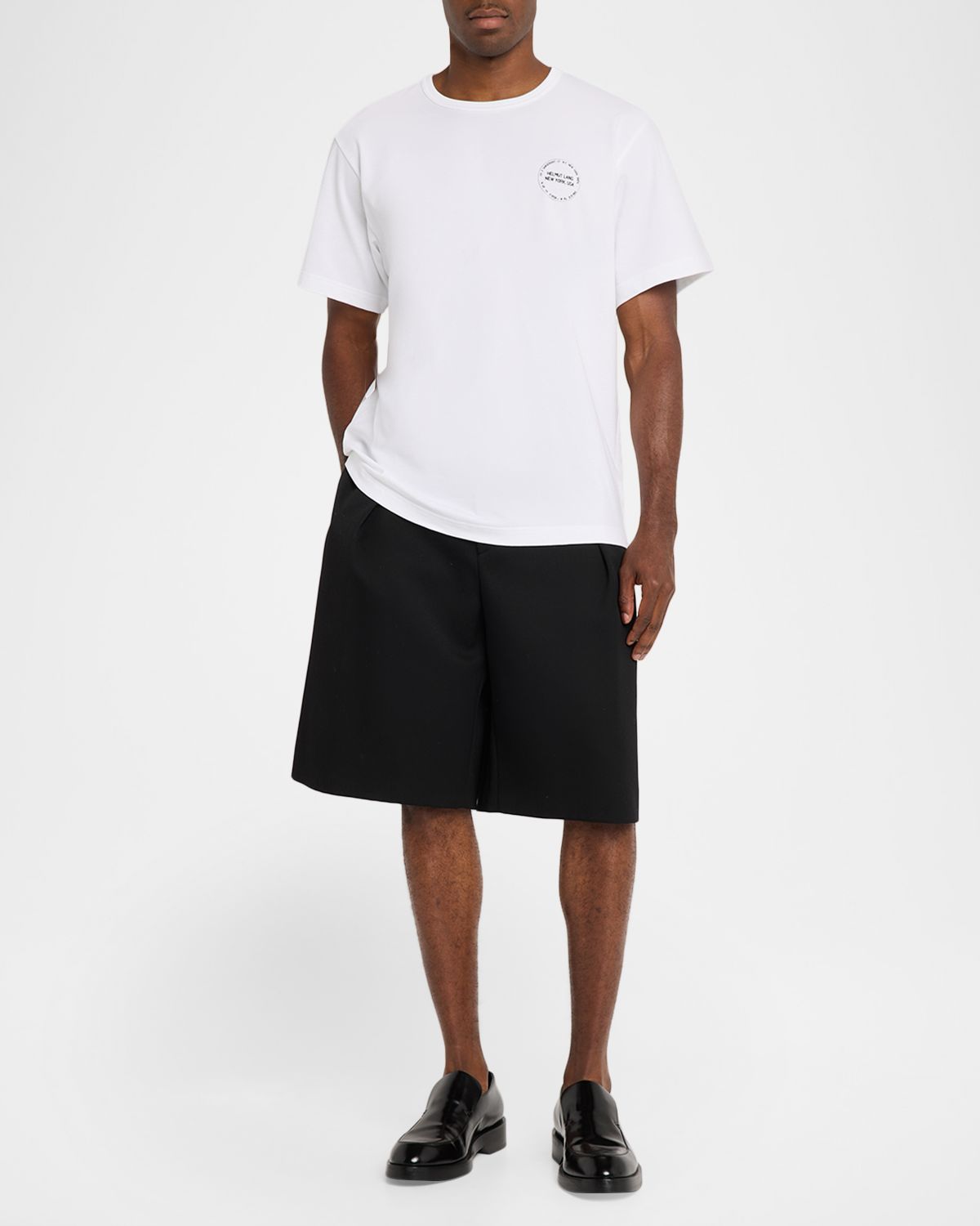 Helmut Lang Men 's Stamp Logo Cotton T-Shirt | Thumbnail 2 Helmut Lang Men 's Stamp Logo Cotton T-Shirt | Thumbnail 2