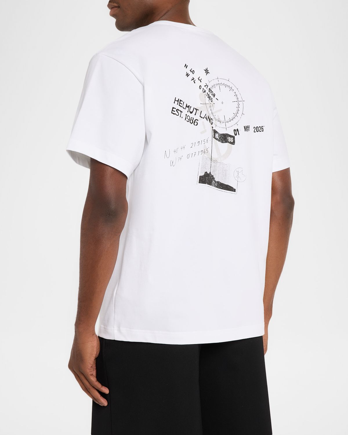 Helmut Lang Men 's Stamp Logo Cotton T-Shirt | Thumbnail 3 Helmut Lang Men 's Stamp Logo Cotton T-Shirt | Thumbnail 3