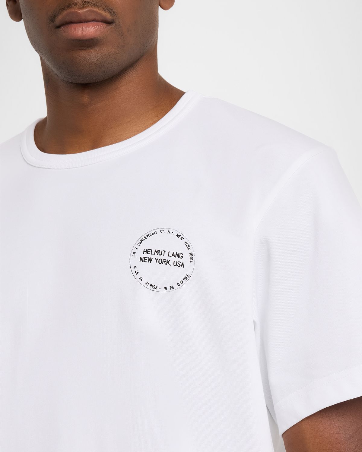 Helmut Lang Men 's Stamp Logo Cotton T-Shirt | Thumbnail 5 Helmut Lang Men 's Stamp Logo Cotton T-Shirt | Thumbnail 5