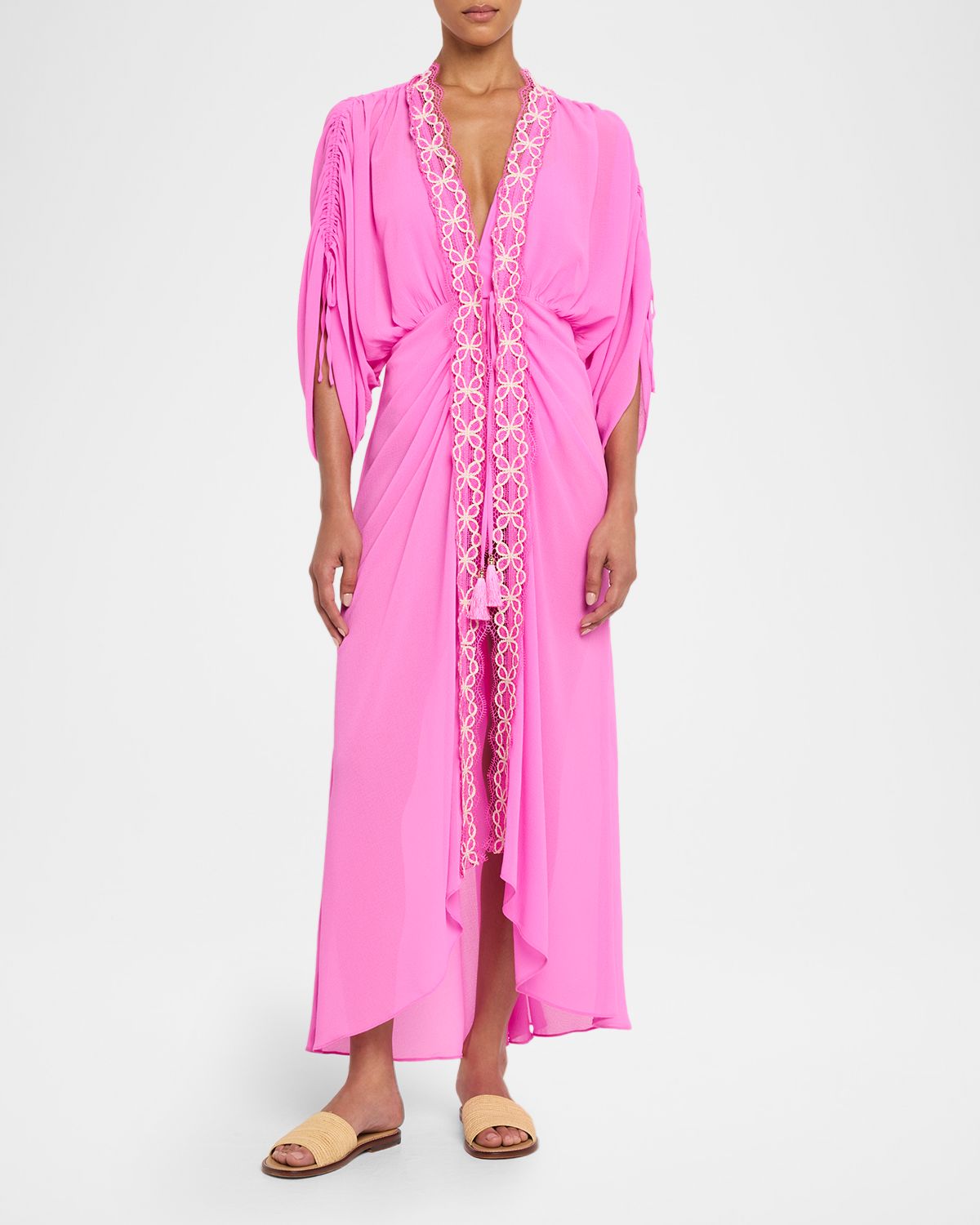 Ramy Brook Riley Embroidered Maxi Robe Dress
