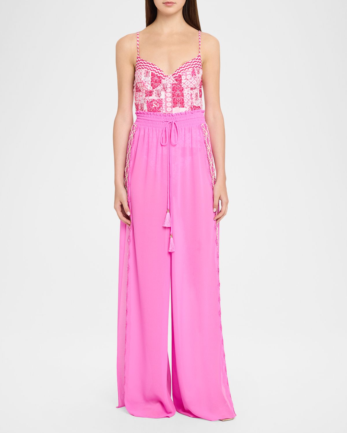 Ramy Brook Athena Lace-Trim Palazzo Pants | Thumbnail 5