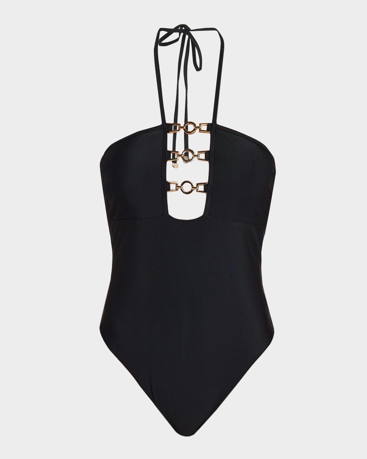 Ramy Brook Lorena Chain Halter One-Piece Swimsuit