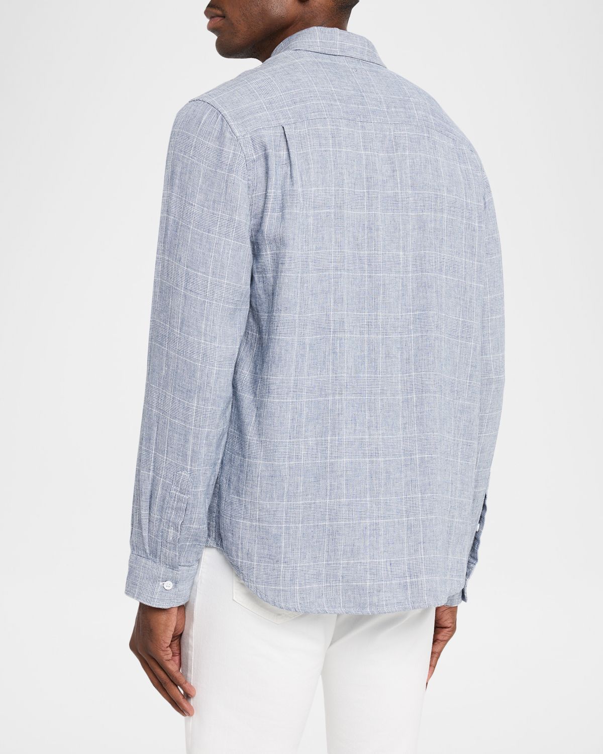 Rails Men 's Linen and Cotton Windowpane Plaid Button-Down Shirt | Thumbnail 3 Rails Men 's Linen and Cotton Windowpane Plaid Button-Down Shirt | Thumbnail 3