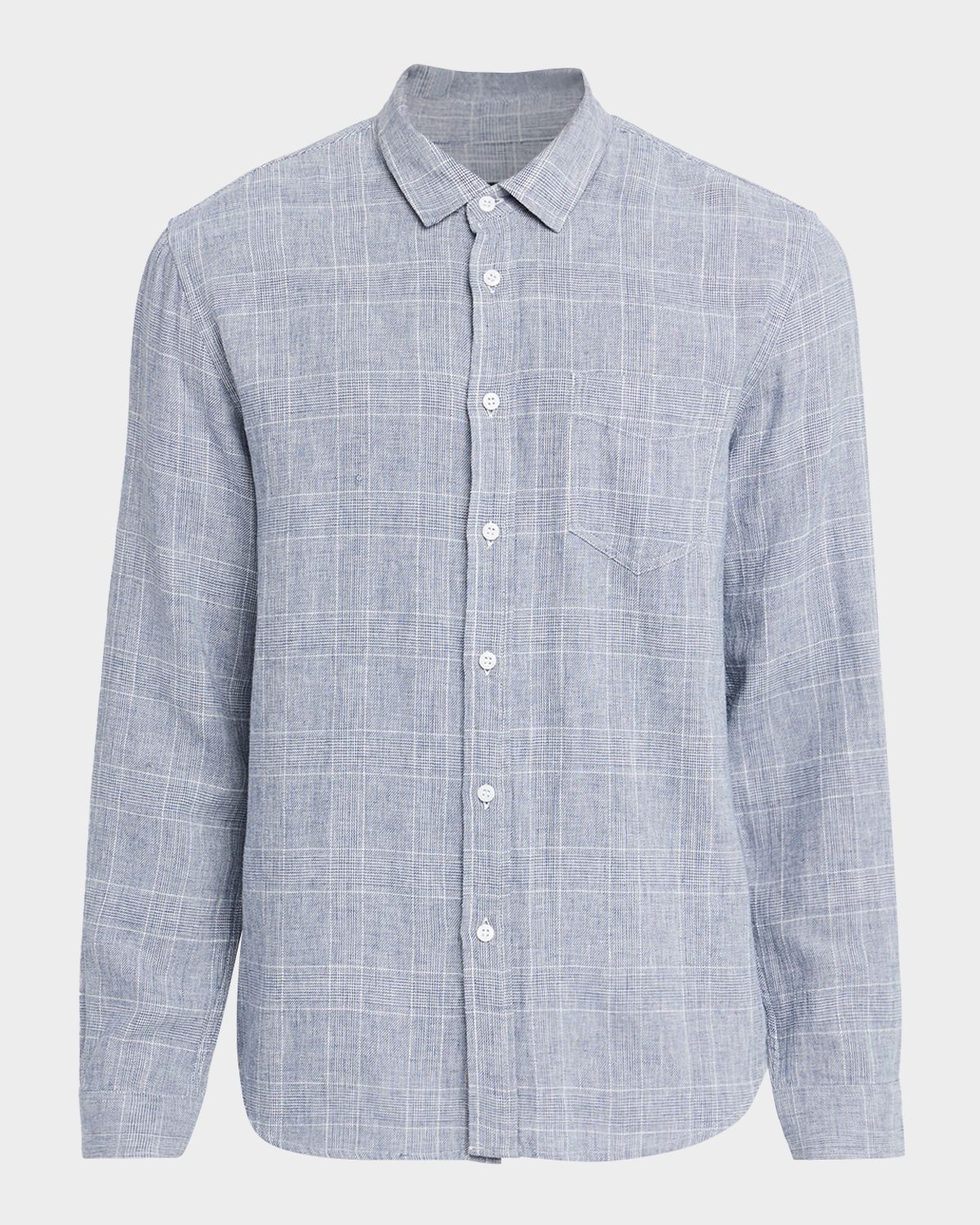 Rails Men 's Linen and Cotton Windowpane Plaid Button-Down Shirt