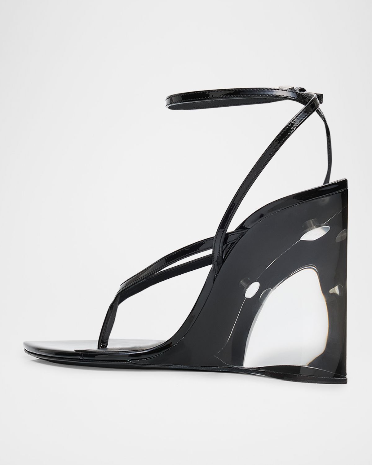 ALAIA 90mm Patent Leather Wedge Sandals