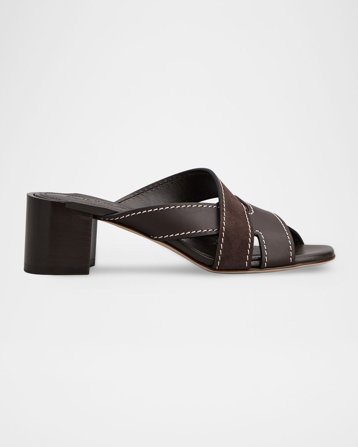 Tod 's Mixed Leather Block-Heel Sandals
