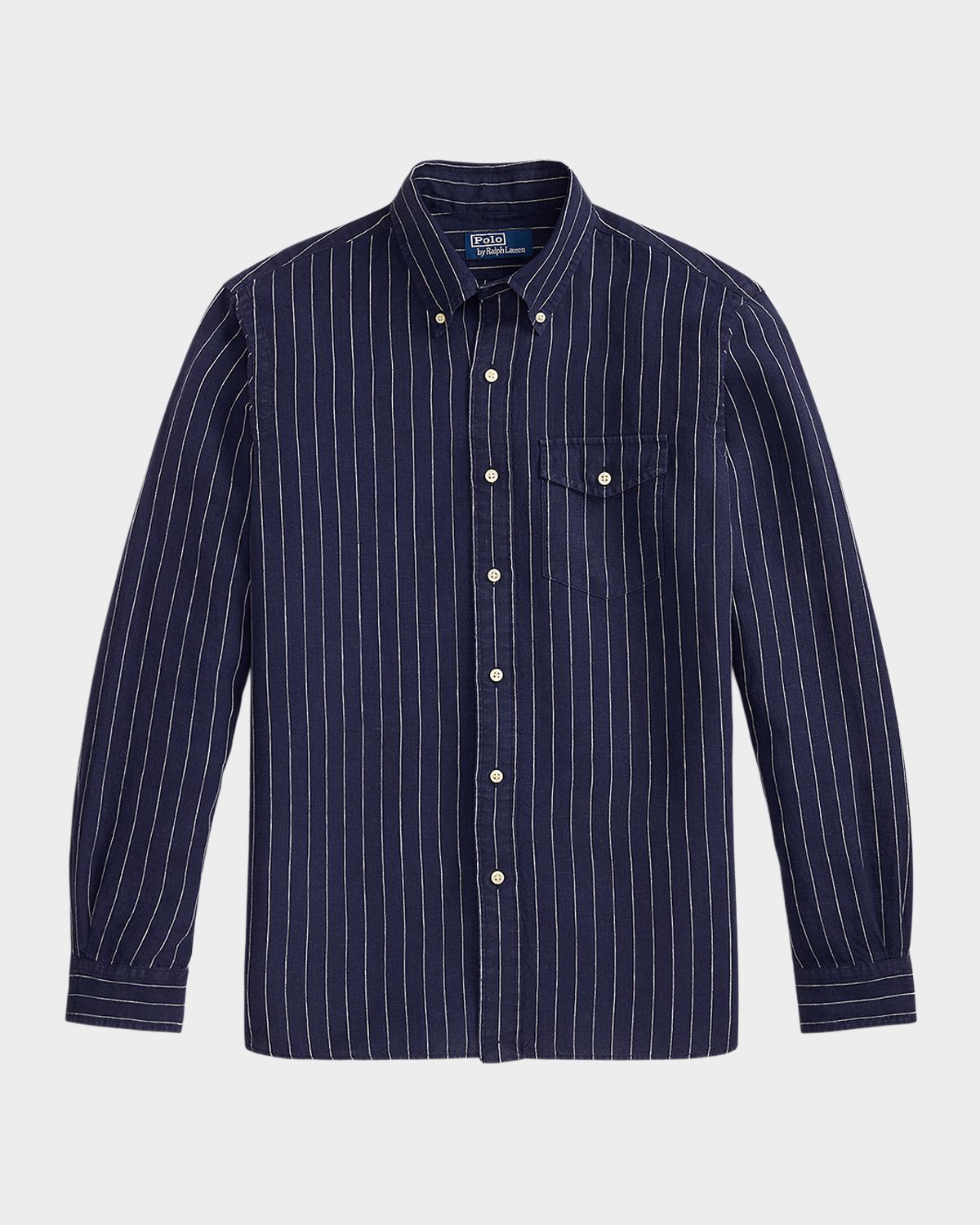 Polo Ralph Lauren Men 's Slub Linen Hairline Stripe Button-Down Shirt