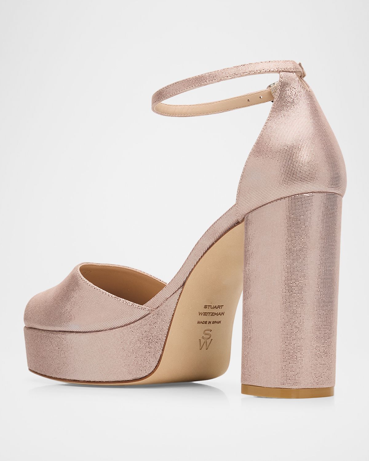 Stuart Weitzman 1mm Sabrina Platform Ankle-Strap Sandals