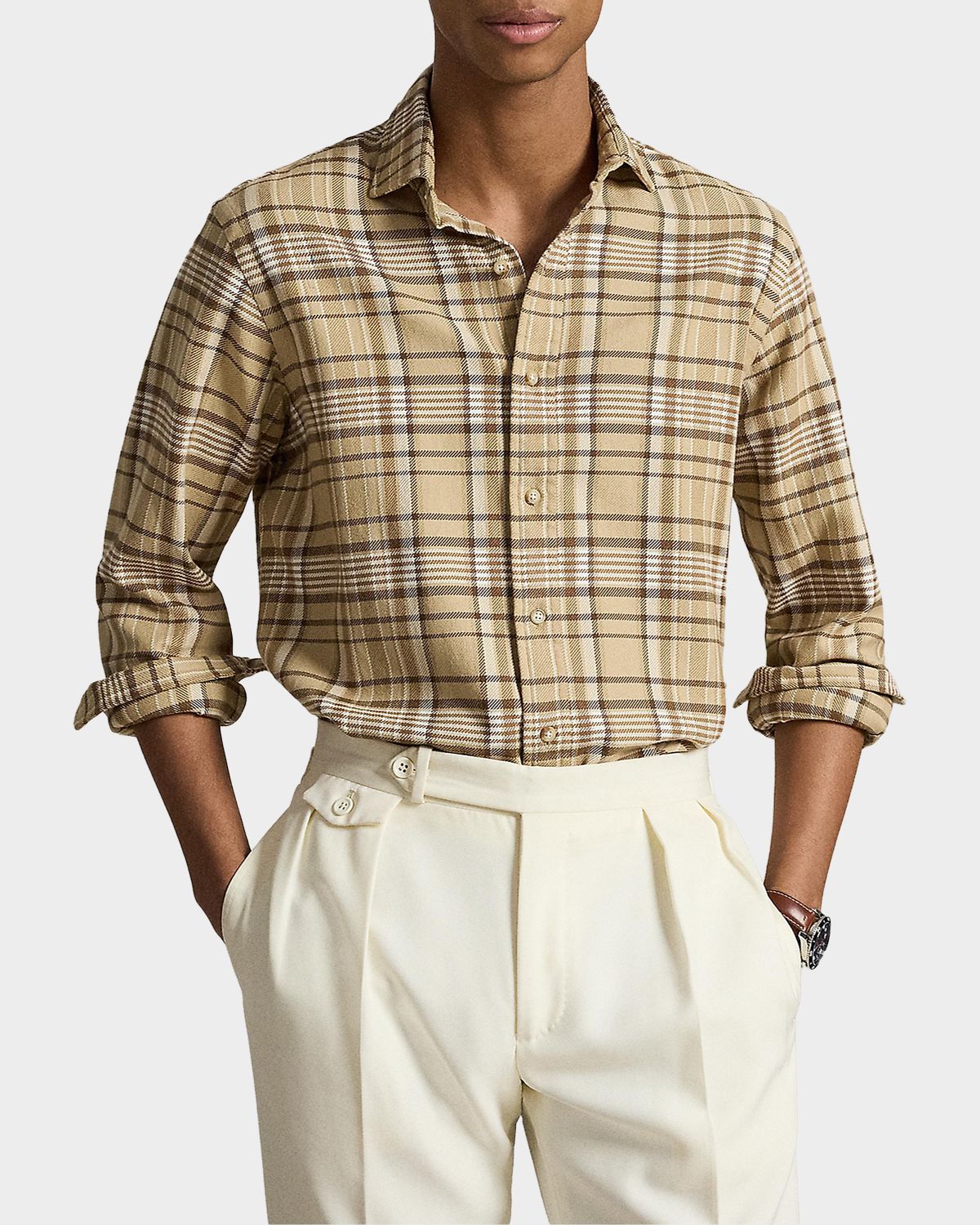 Polo Ralph Lauren Men 's Classic Fit Plaid Flannel Button-Down Shirt | Thumbnail 4