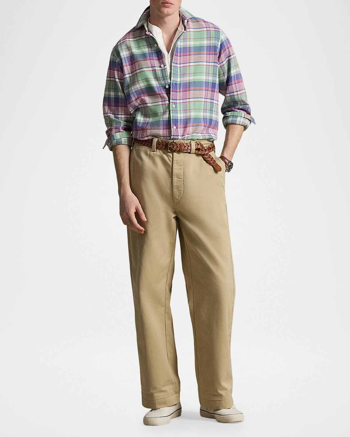 Polo Ralph Lauren Men 's Classic Fit Plaid Flannel Button-Down Shirt