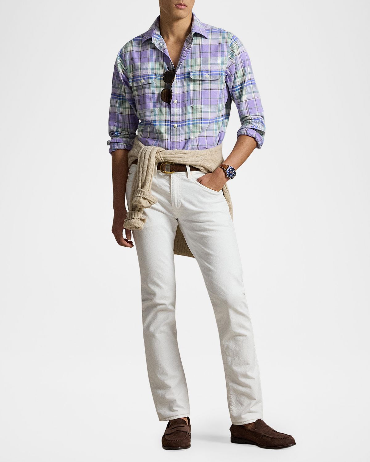 Polo Ralph Lauren Men 's Classic Fit Plaid Flannel Button-Down Shirt
