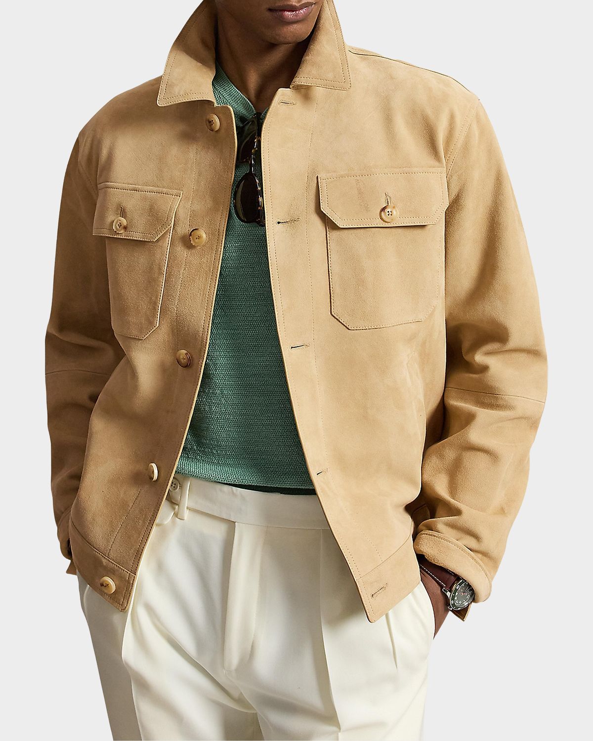 Polo Ralph Lauren Men 's The Ashdale Suede Shirt Jacket | Thumbnail 4