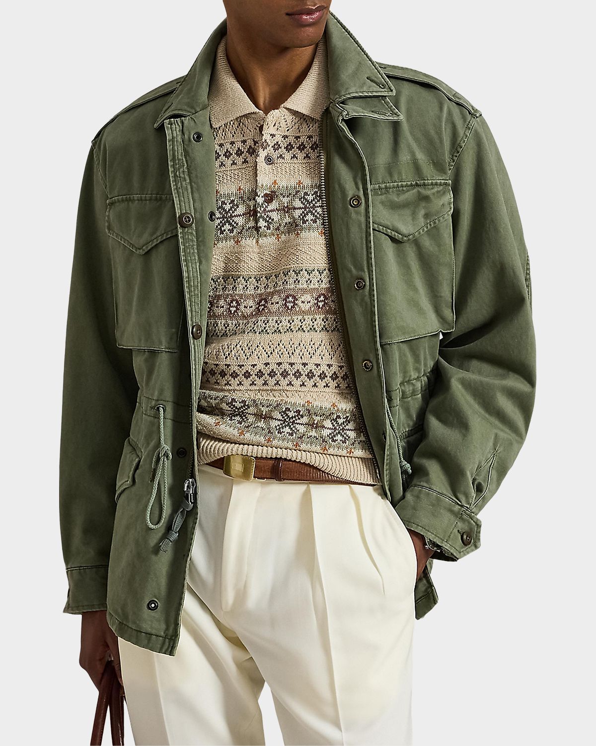 Polo Ralph Lauren Men 's Fair Isle Linen-Cotton Polo Sweater | Thumbnail 6 Polo Ralph Lauren Men 's Fair Isle Linen-Cotton Polo Sweater | Thumbnail 6