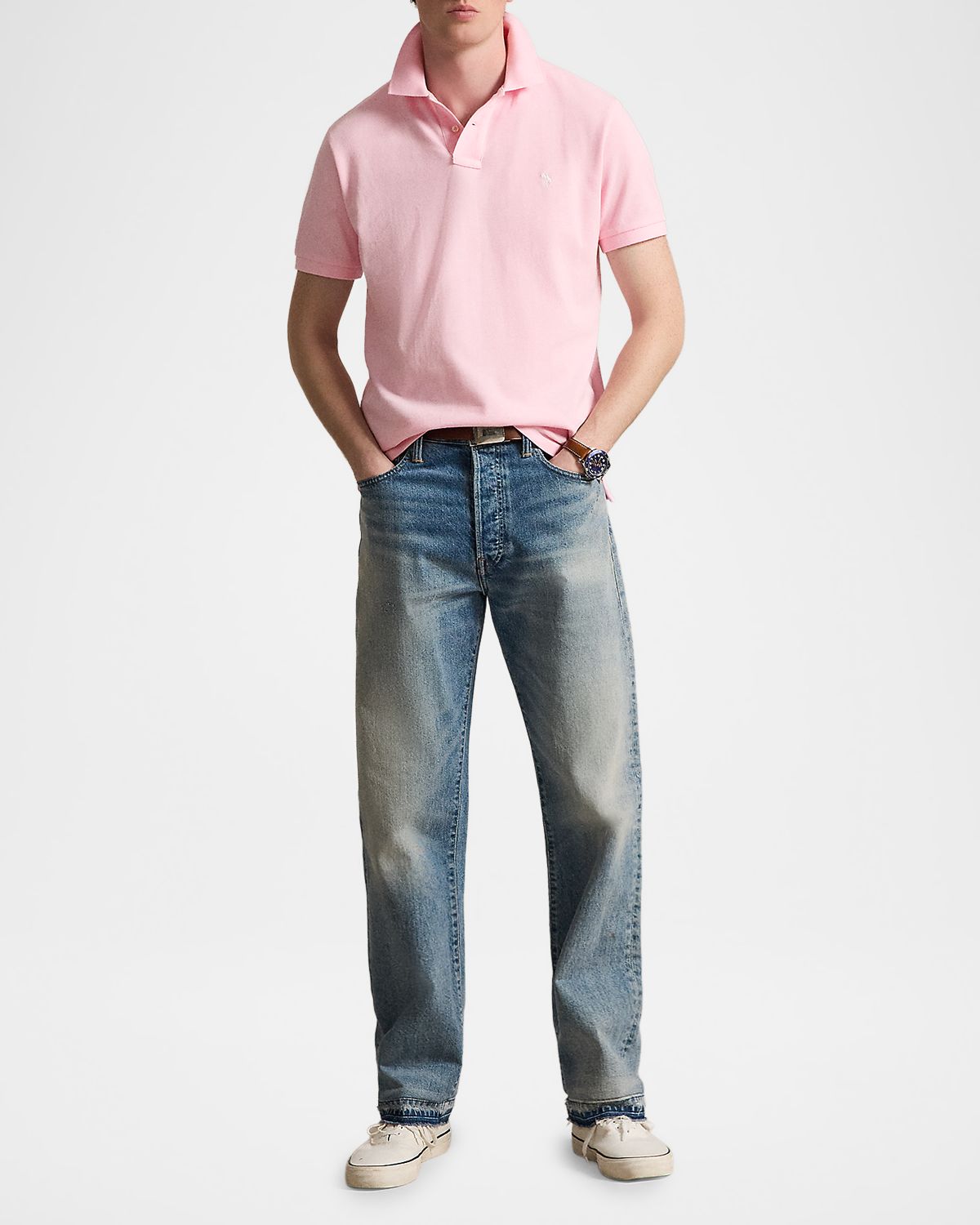 Polo Ralph Lauren Men 's Cotton Mesh Embroidered-Pony Polo Shirt