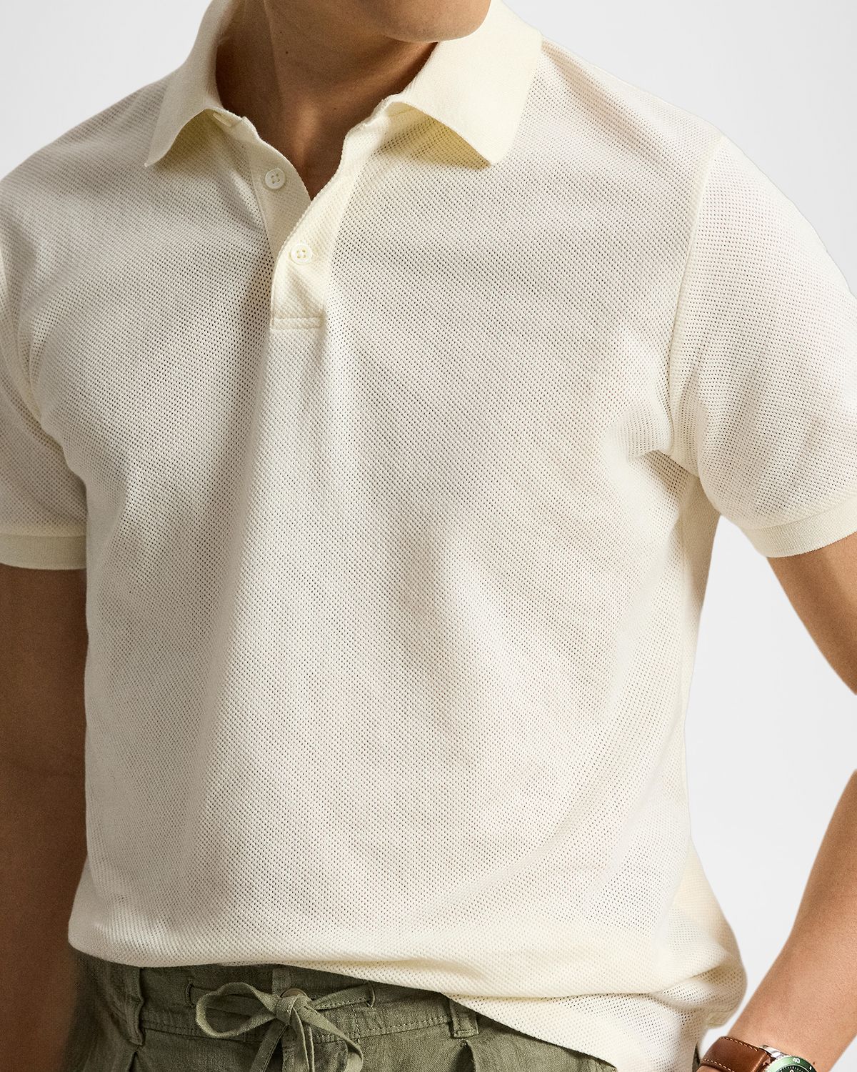 Polo Ralph Lauren Men 's Pointelle Jersey Knit Polo Shirt | Thumbnail 5