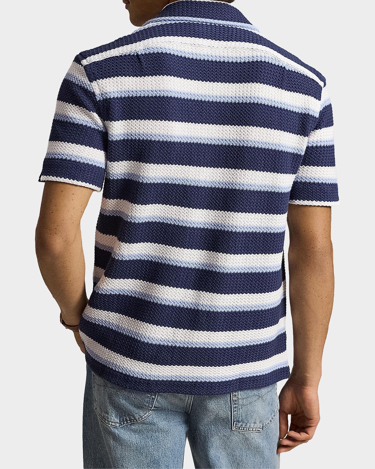 Polo Ralph Lauren Men 's Stripe Herringbone Camp Shirt | Thumbnail 3 Polo Ralph Lauren Men 's Stripe Herringbone Camp Shirt | Thumbnail 3