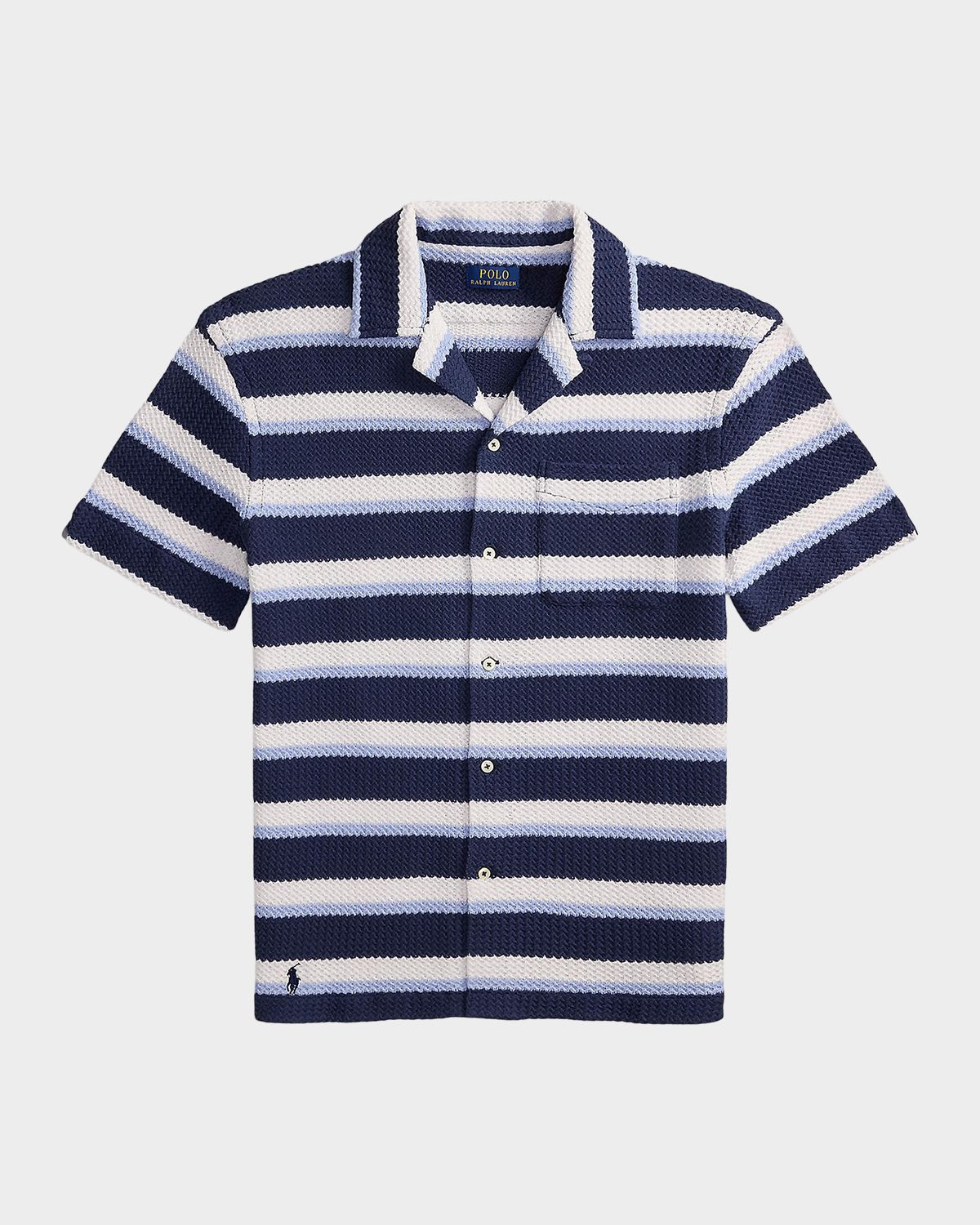 Polo Ralph Lauren Men 's Stripe Herringbone Camp Shirt