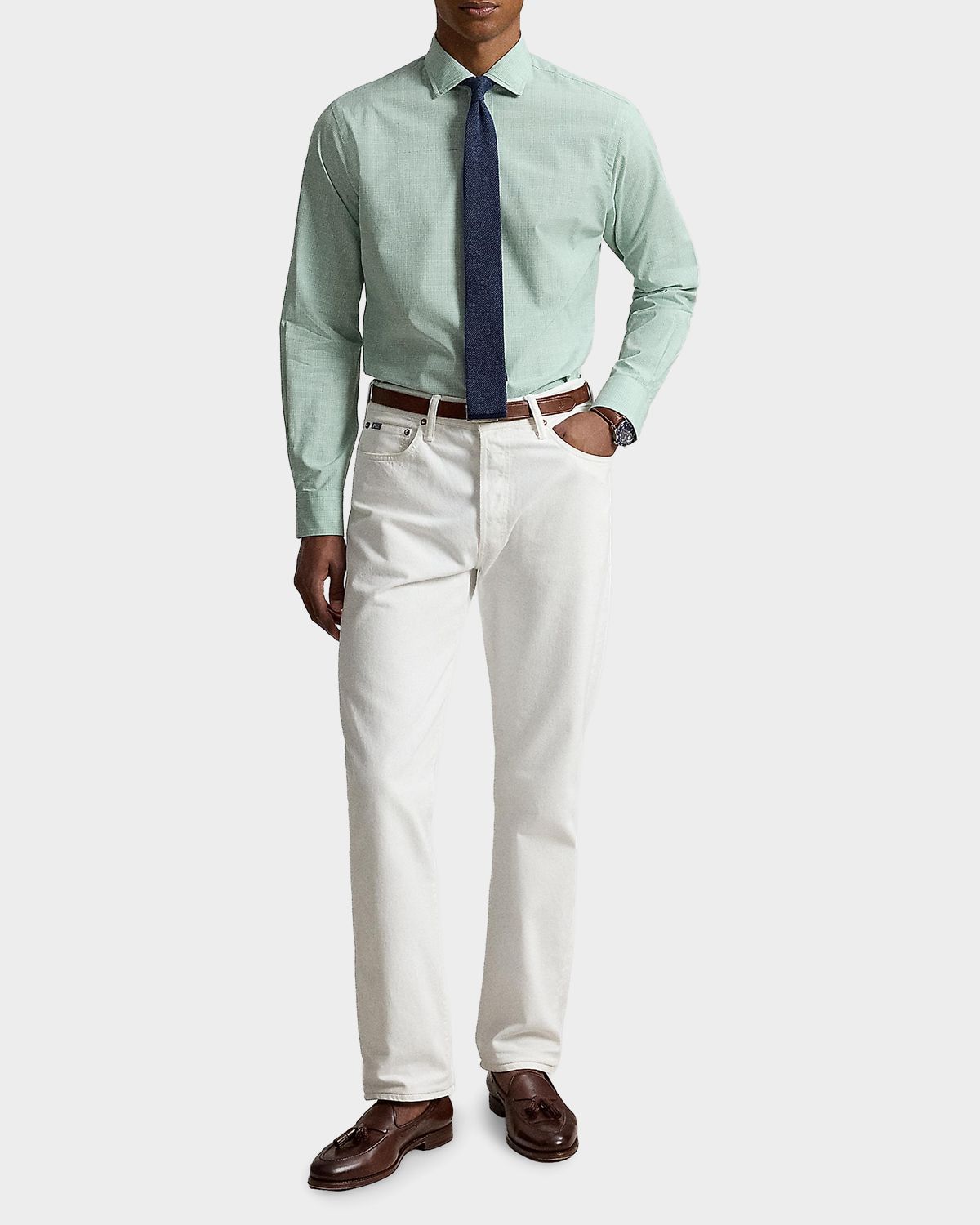 Polo Ralph Lauren Men 's Classic Fit Glen Plaid Poplin Sport Shirt