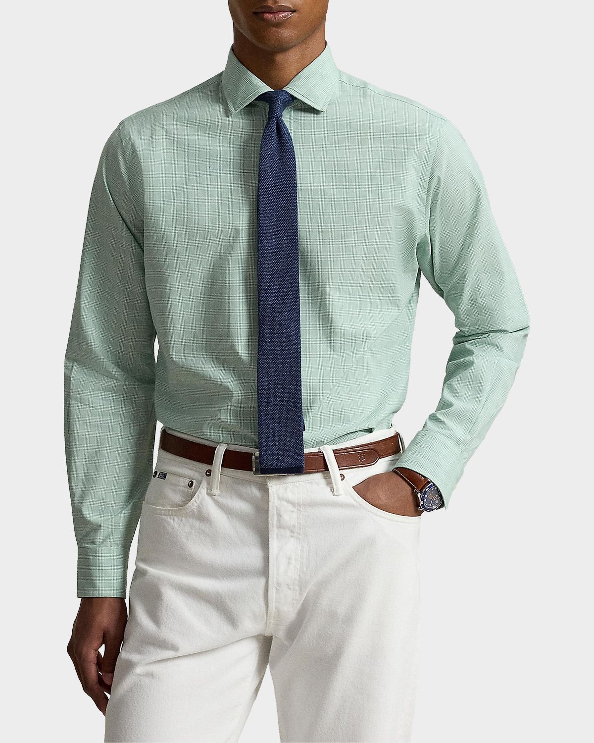 Polo Ralph Lauren Men 's Classic Fit Glen Plaid Poplin Sport Shirt | Thumbnail 4