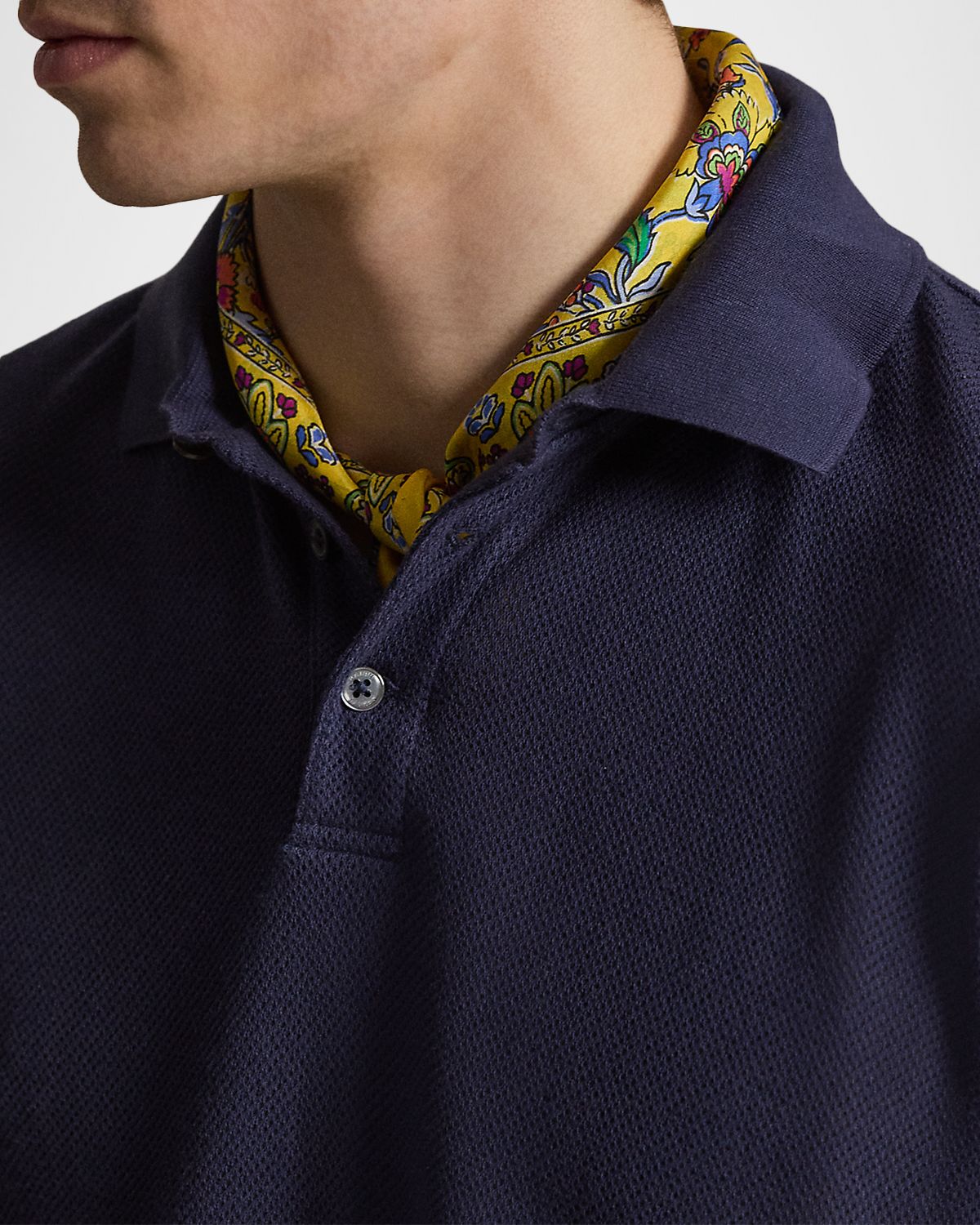 Polo Ralph Lauren Men 's Pointelle Jersey Polo Shirt | Thumbnail 5 Polo Ralph Lauren Men 's Pointelle Jersey Polo Shirt | Thumbnail 5