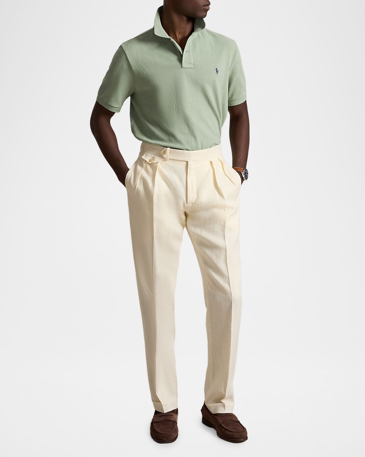 Polo Ralph Lauren Men 's Cotton Mesh Embroidered-Pony Polo Shirt