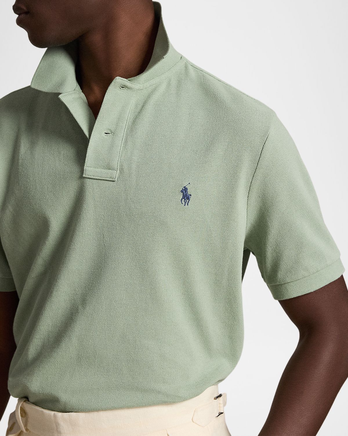 Polo Ralph Lauren Men 's Cotton Mesh Embroidered-Pony Polo Shirt | Thumbnail 4 Polo Ralph Lauren Men 's Cotton Mesh Embroidered-Pony Polo Shirt | Thumbnail 4