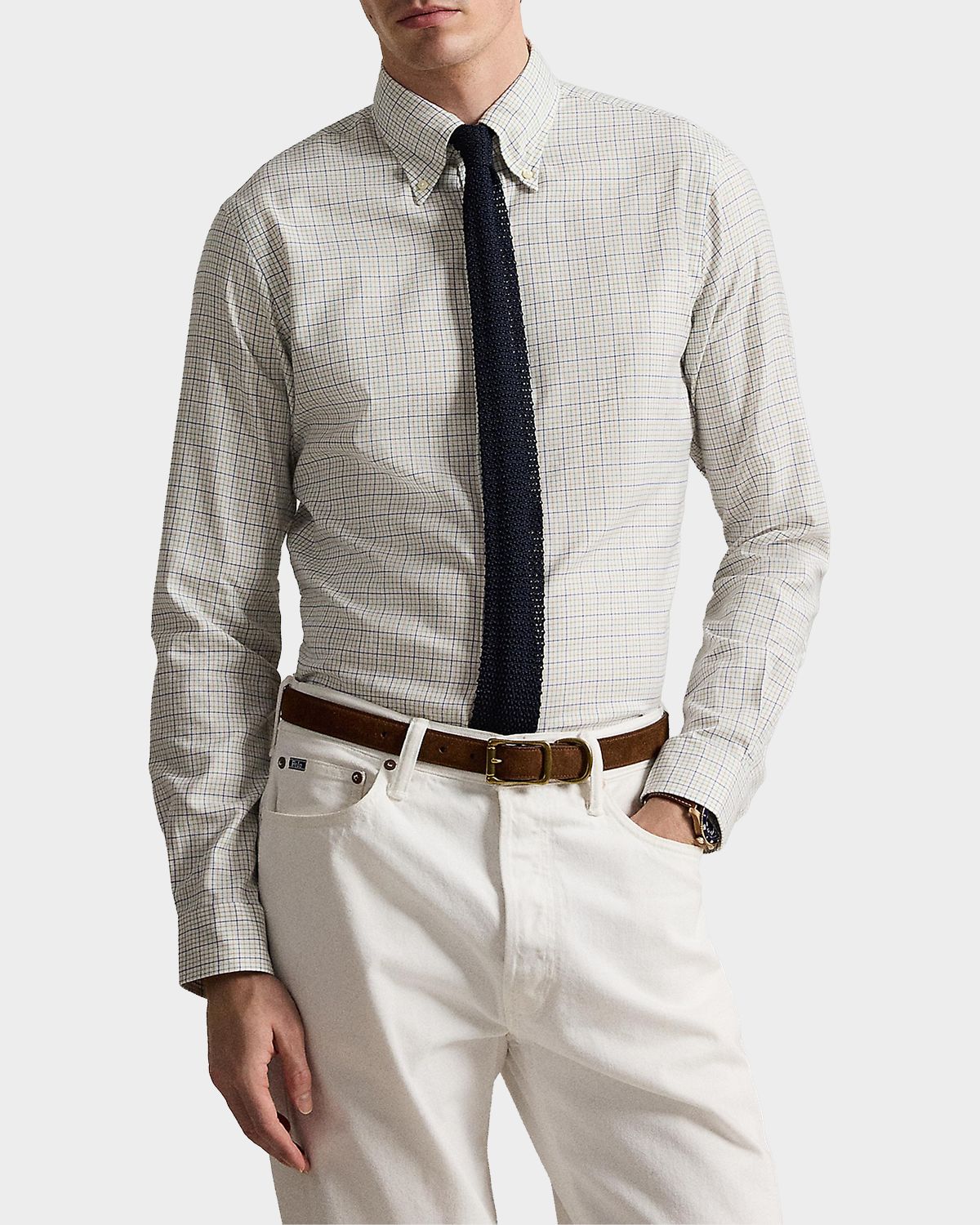 Polo Ralph Lauren Men 's Classic Fit Tattersall Twill Sport Shirt | Thumbnail 7