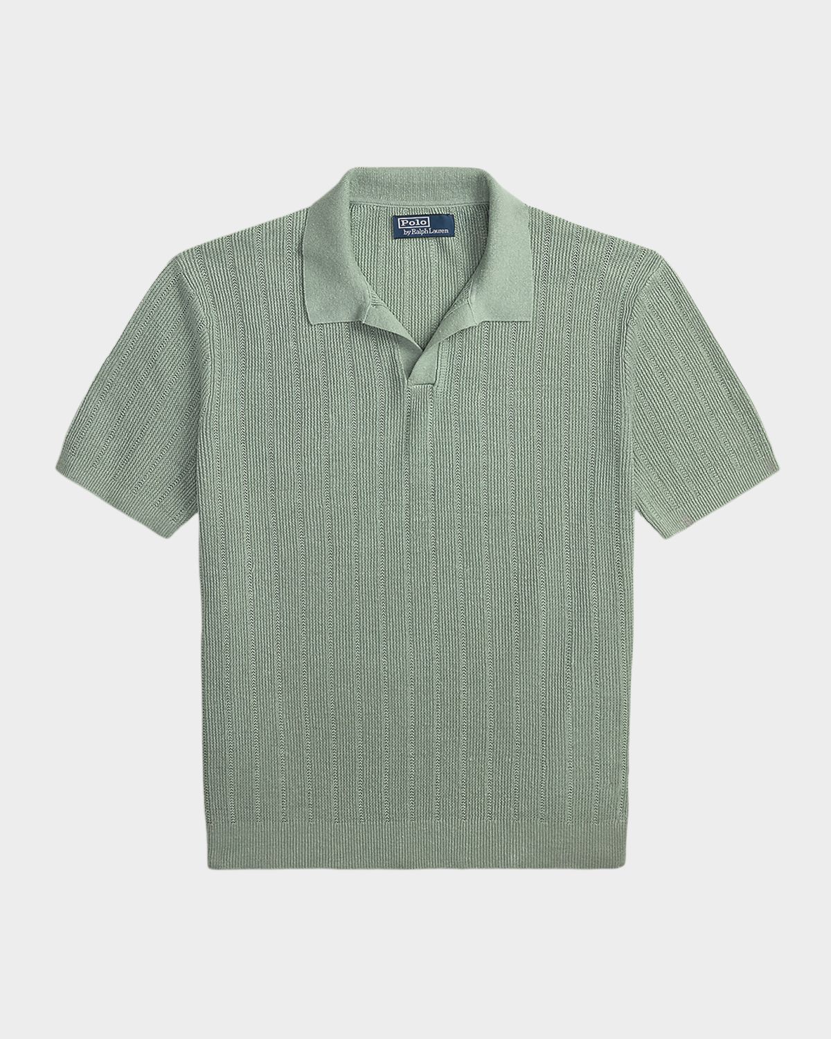 Polo Ralph Lauren Men 's Linen Pointelle Knit Short Sleeve Sweater - Women's Clothing