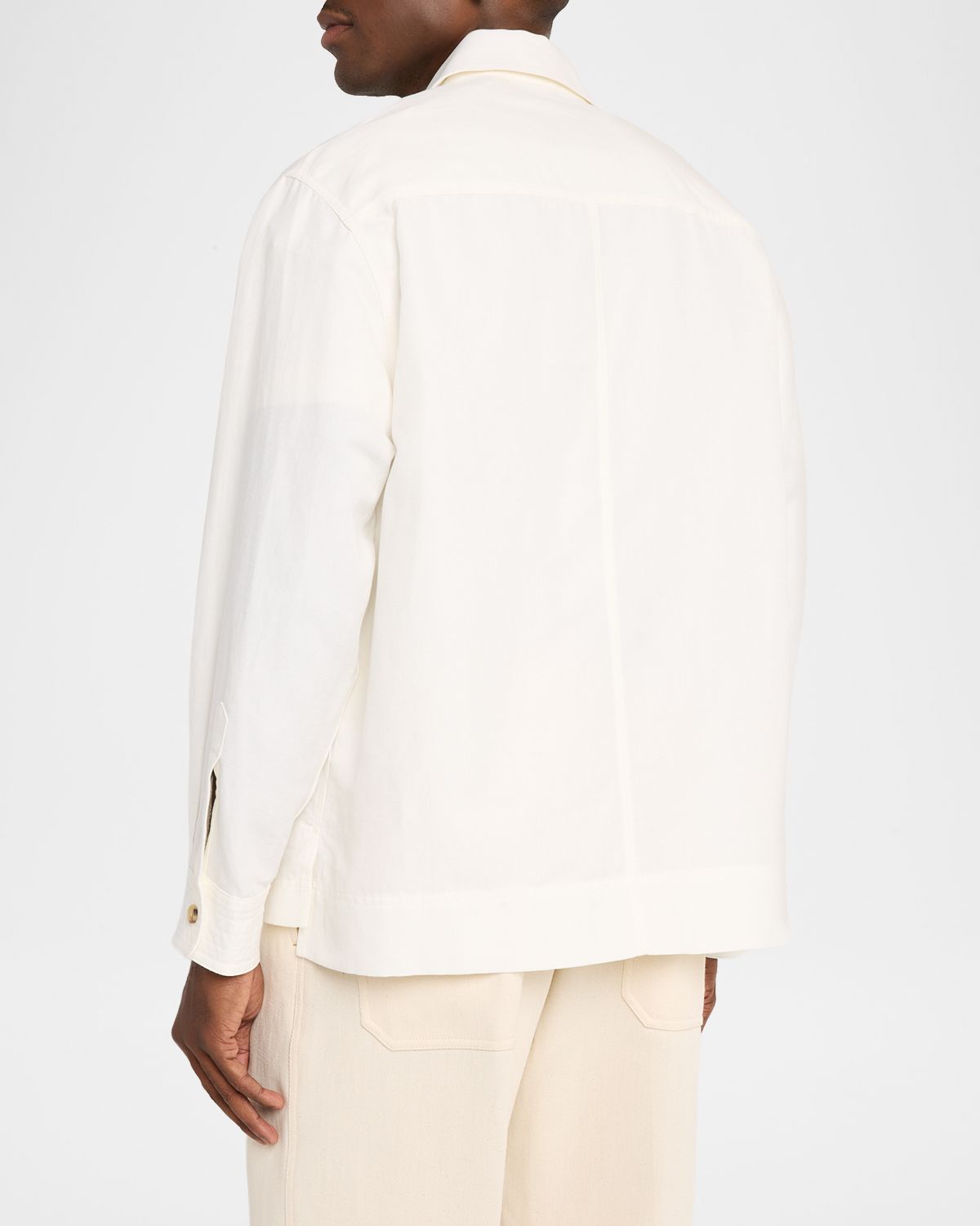 Helmut Lang Men 's Sailor Slub Cotton and Linen Overshirt | Thumbnail 3