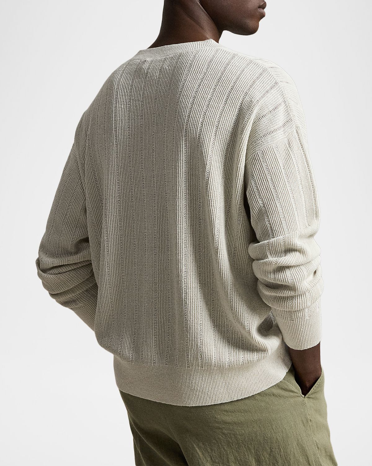 Polo Ralph Lauren en 's Relaxed Fit Textured Linen Crewneck Sweater | Thumbnail 3 Polo Ralph Lauren en 's Relaxed Fit Textured Linen Crewneck Sweater | Thumbnail 3