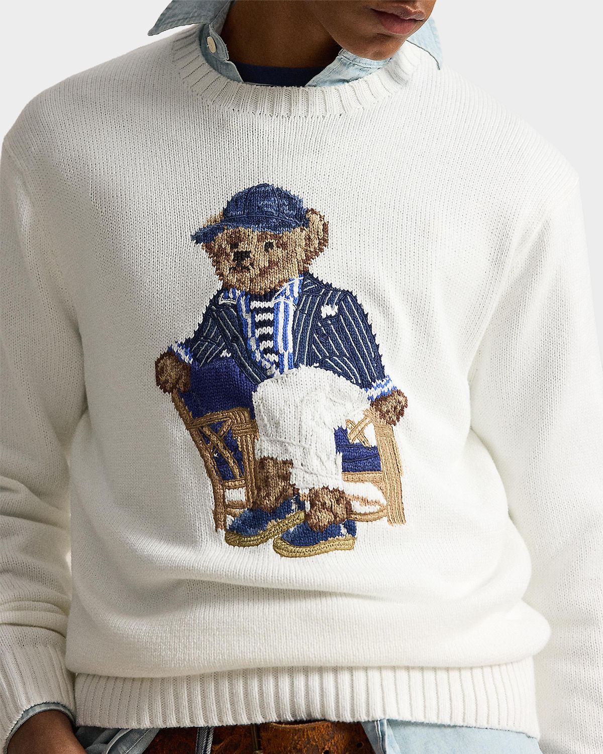Polo Ralph Lauren Men 's Cotton Knit Polo Bear Crewneck Sweater | Thumbnail 5 Polo Ralph Lauren Men 's Cotton Knit Polo Bear Crewneck Sweater | Thumbnail 5
