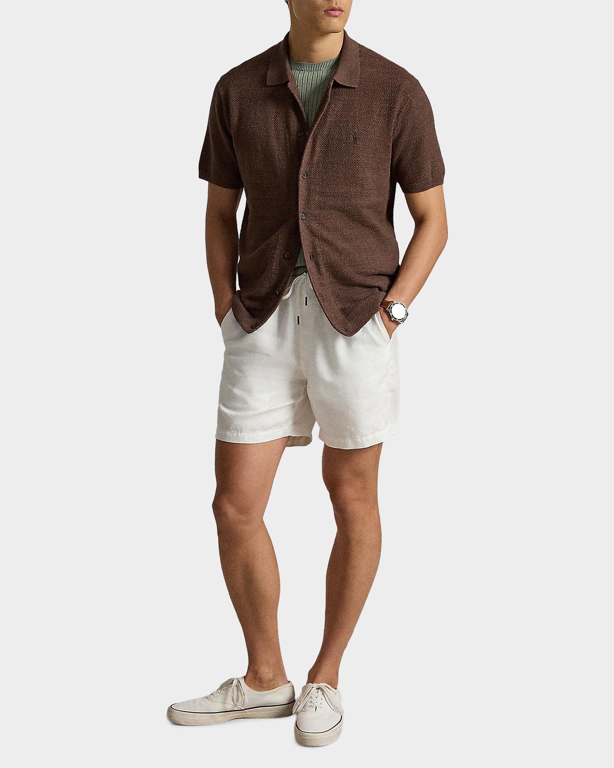 Polo Ralph Lauren en 's Cotton-Linen Short-Sleeve Cardigan | Thumbnail 2