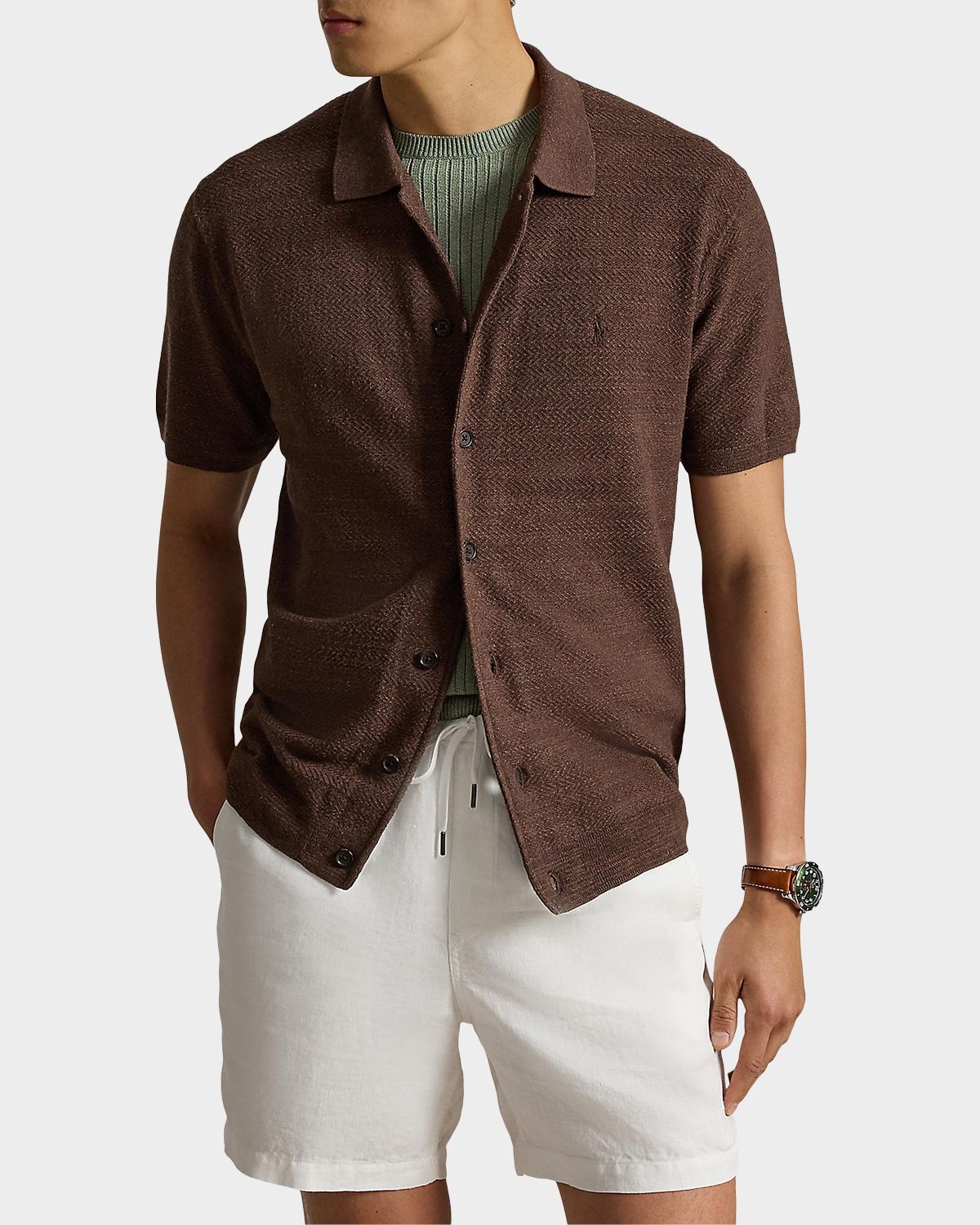 Polo Ralph Lauren en 's Cotton-Linen Short-Sleeve Cardigan | Thumbnail 4