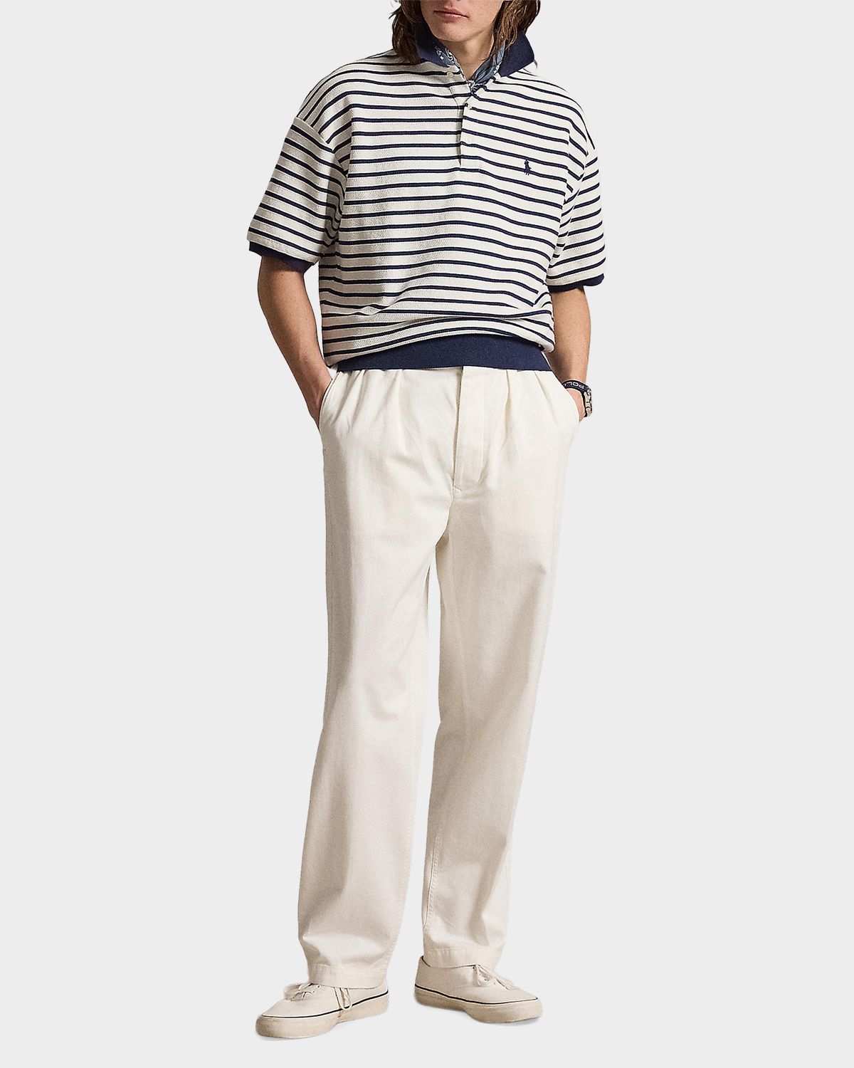 Polo Ralph Lauren Men 's Relaxed Fit Stripe Textured Polo Shirt