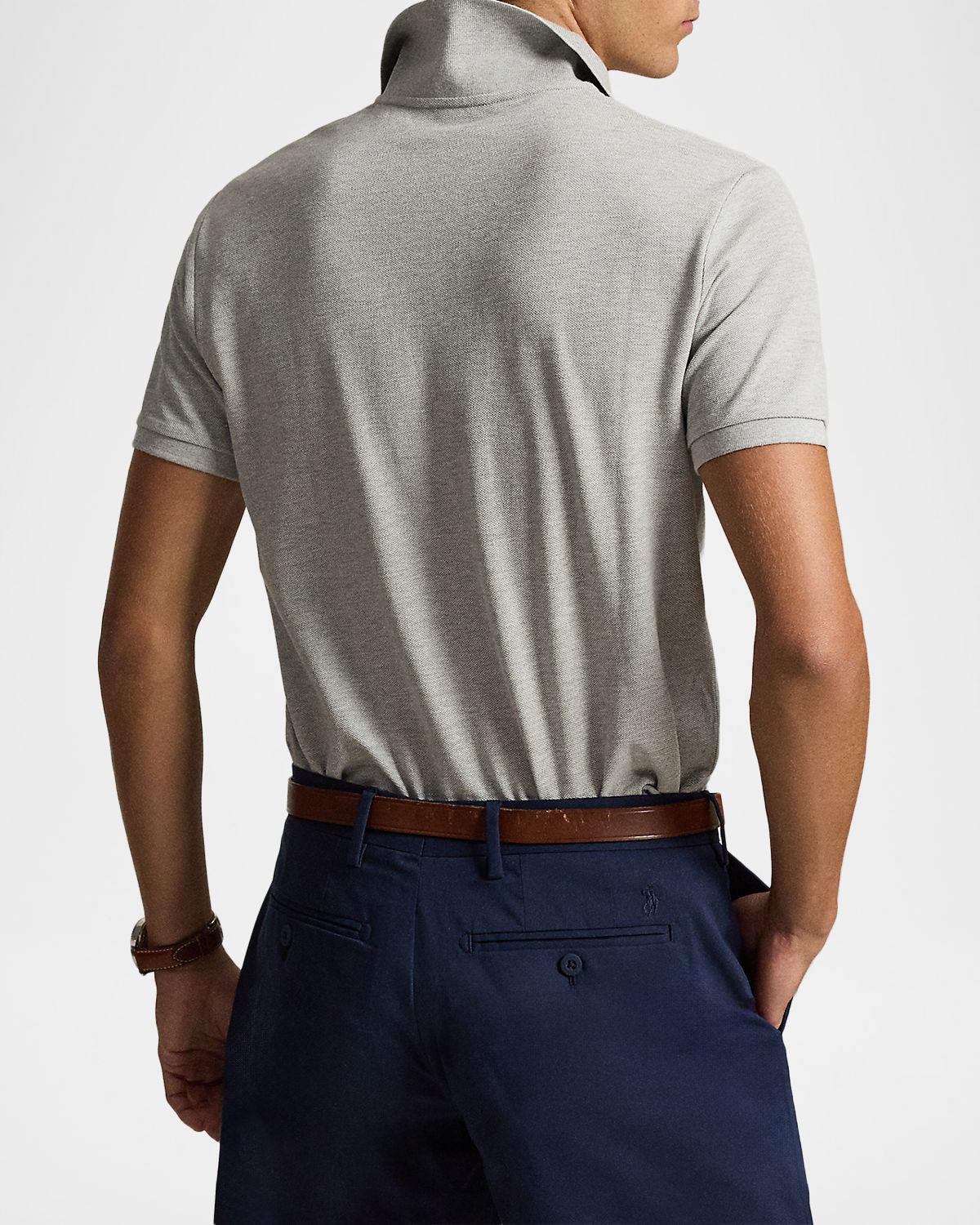 Polo Ralph Lauren Men 's Basic Mesh Cotton Polo Shirt | Thumbnail 3 Polo Ralph Lauren Men 's Basic Mesh Cotton Polo Shirt | Thumbnail 3