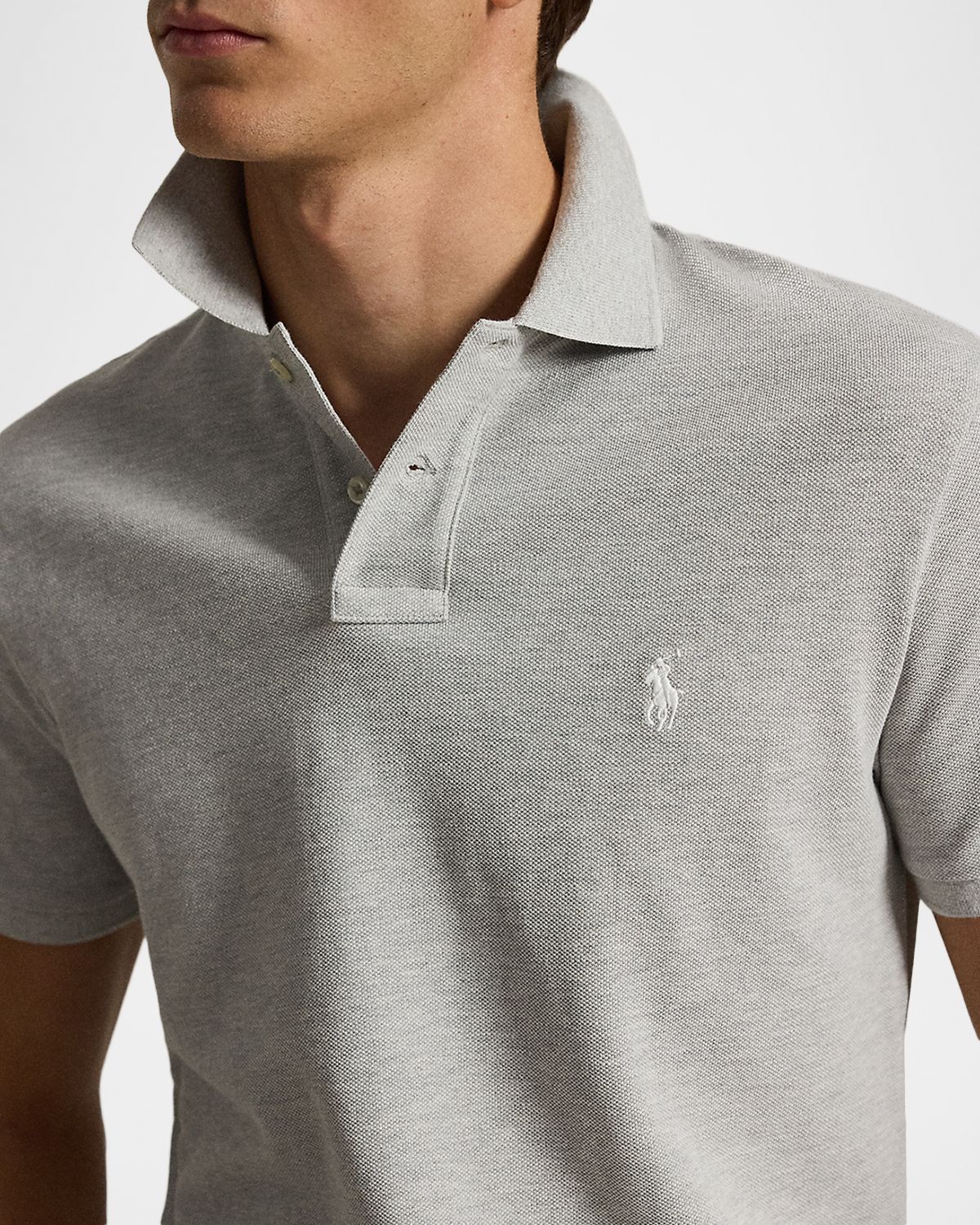 Polo Ralph Lauren Men 's Basic Mesh Cotton Polo Shirt | Thumbnail 5 Polo Ralph Lauren Men 's Basic Mesh Cotton Polo Shirt | Thumbnail 5