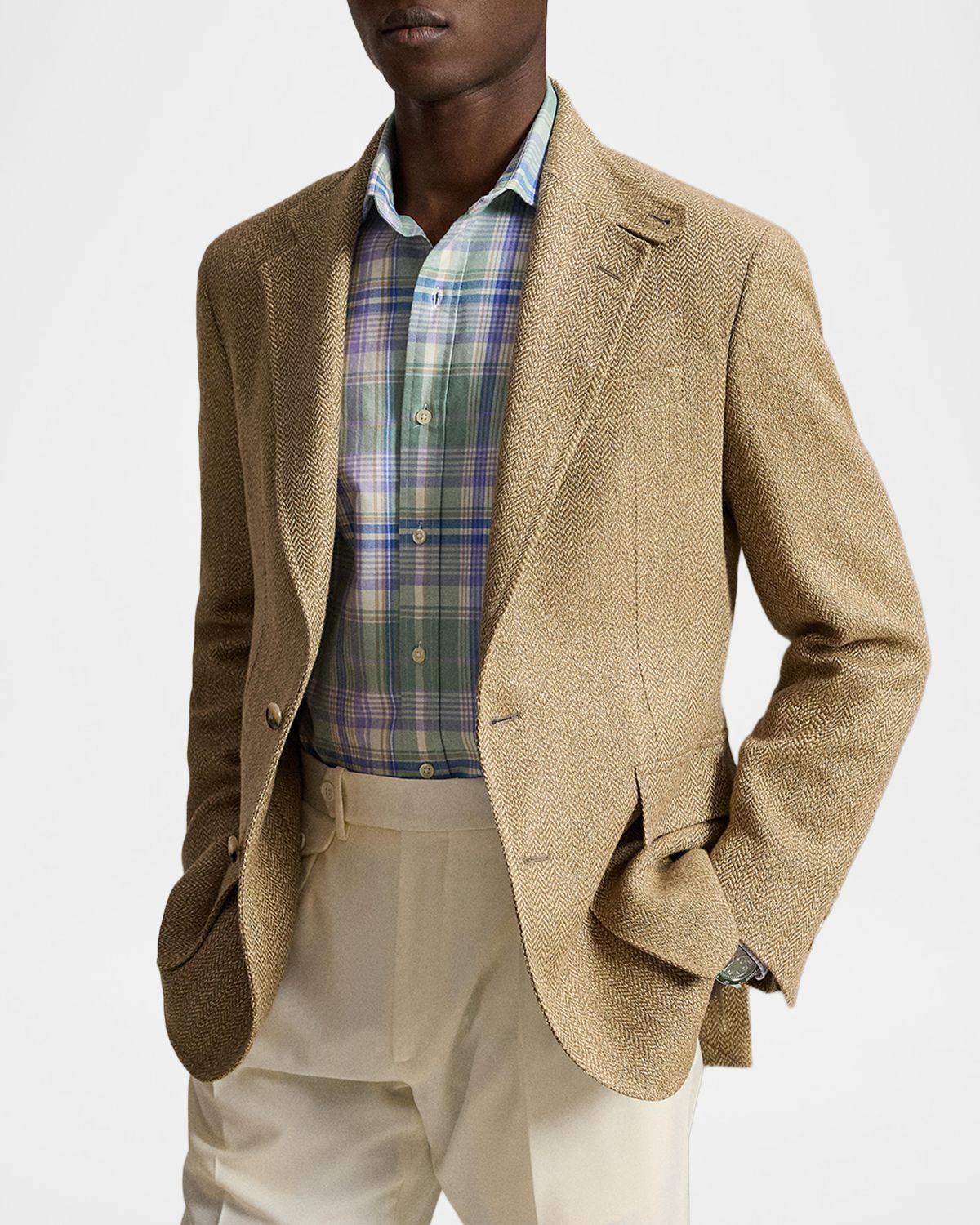Polo Ralph Lauren Men 's Herringbone Linen Blend Single-Breasted Sport Coat | Thumbnail 4 Polo Ralph Lauren Men 's Herringbone Linen Blend Single-Breasted Sport Coat | Thumbnail 4