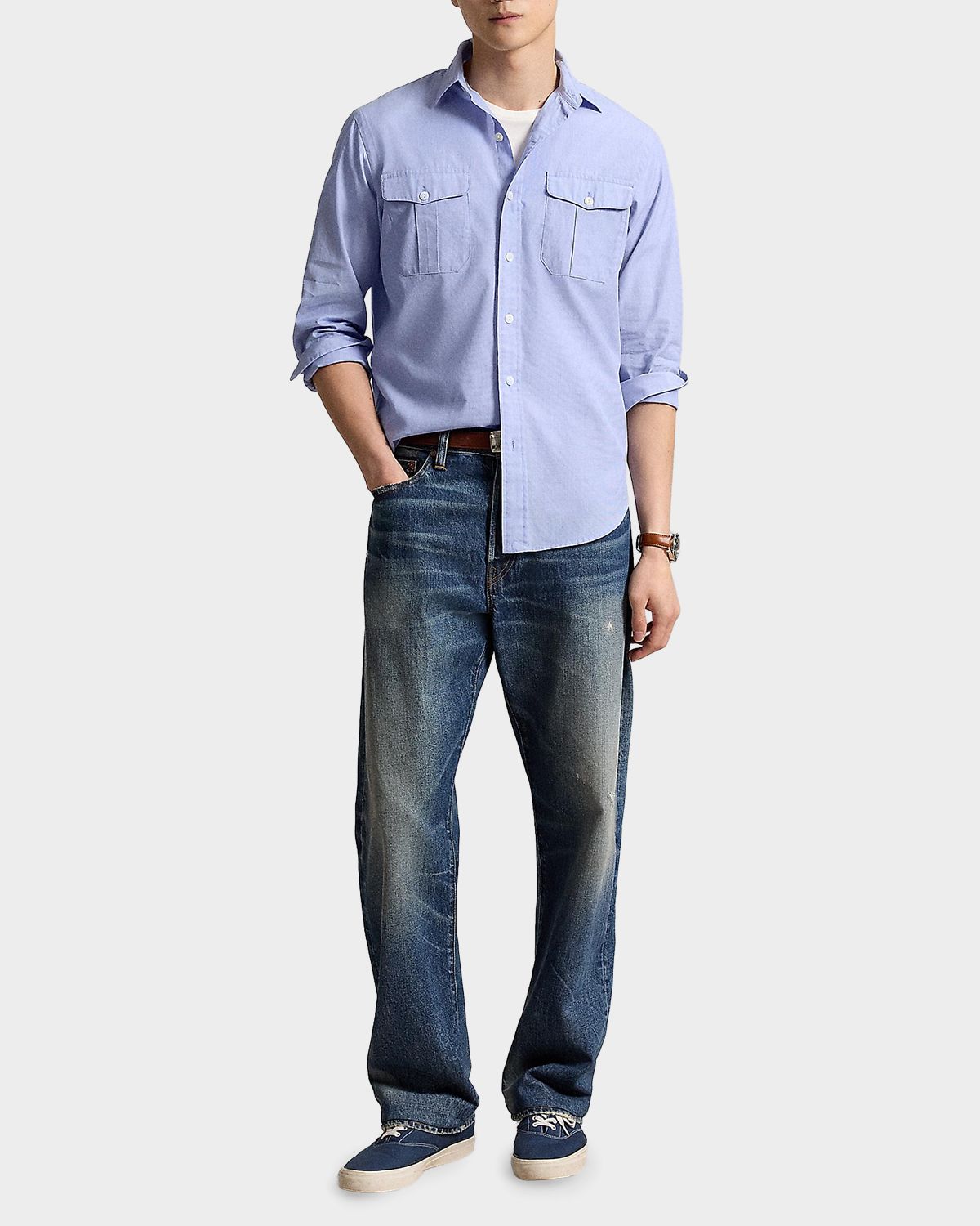 Polo Ralph Lauren Men 's Classic Fit End-On-End Workshirt | Thumbnail 2