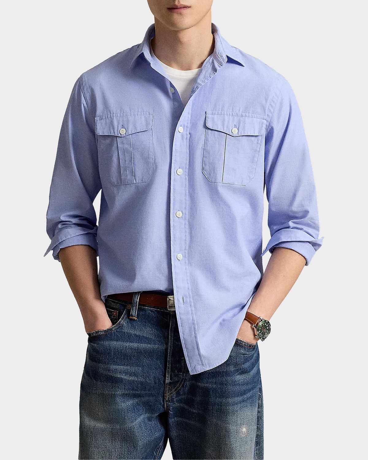 Polo Ralph Lauren Men 's Classic Fit End-On-End Workshirt | Thumbnail 4