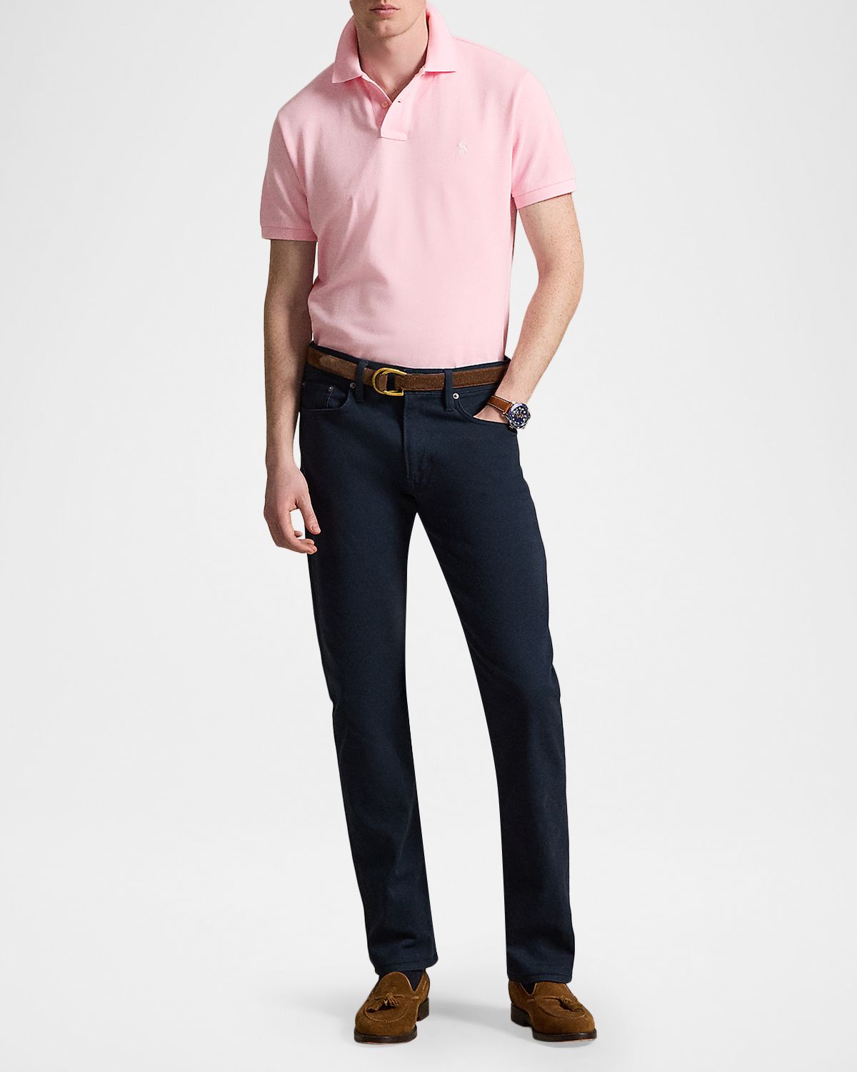 Polo Ralph Lauren Men 's Cotton Mesh Embroidered-Pony Polo Shirt