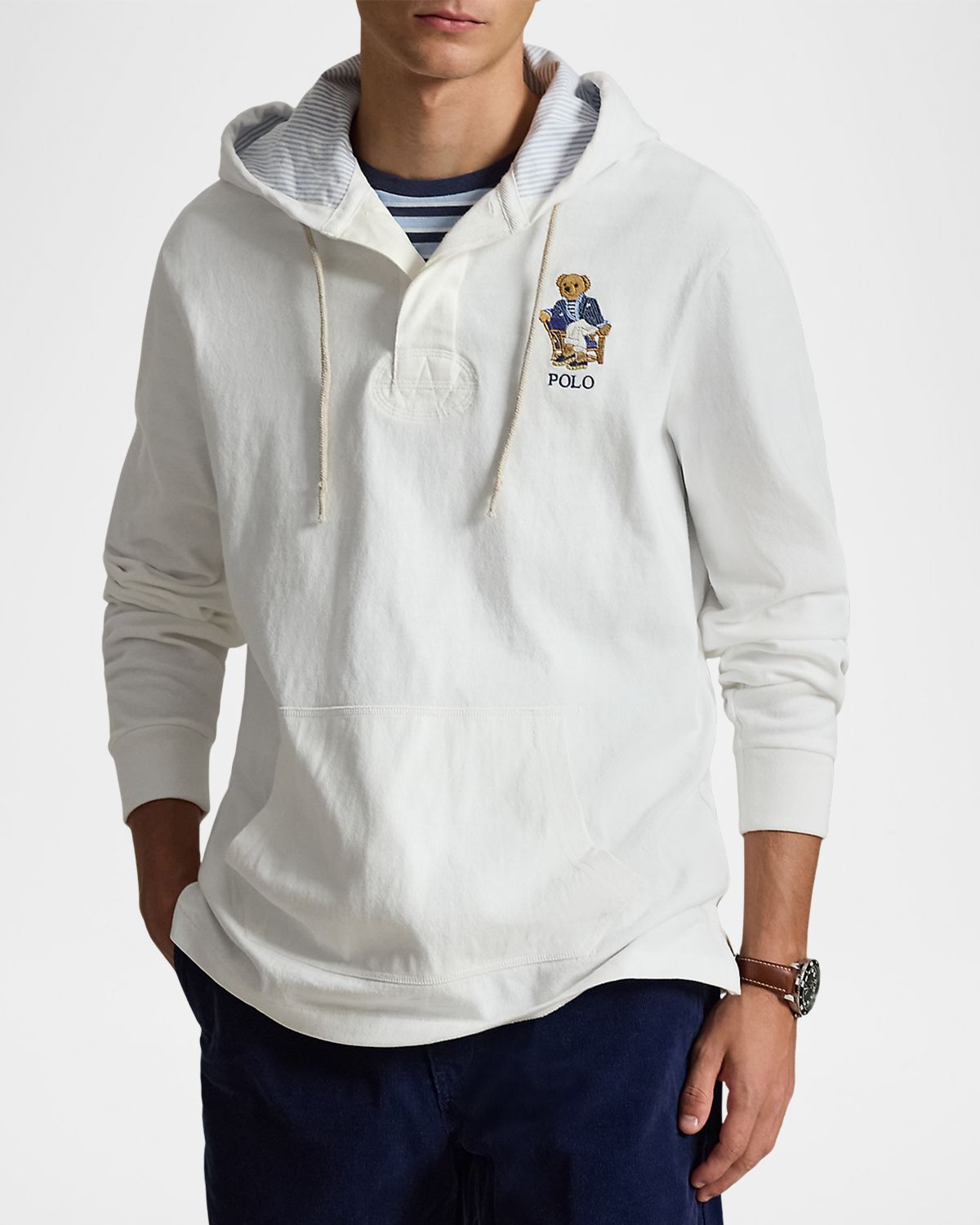 Polo Ralph Lauren Men 's Polo Bear Rugby Hoodie | Thumbnail 4