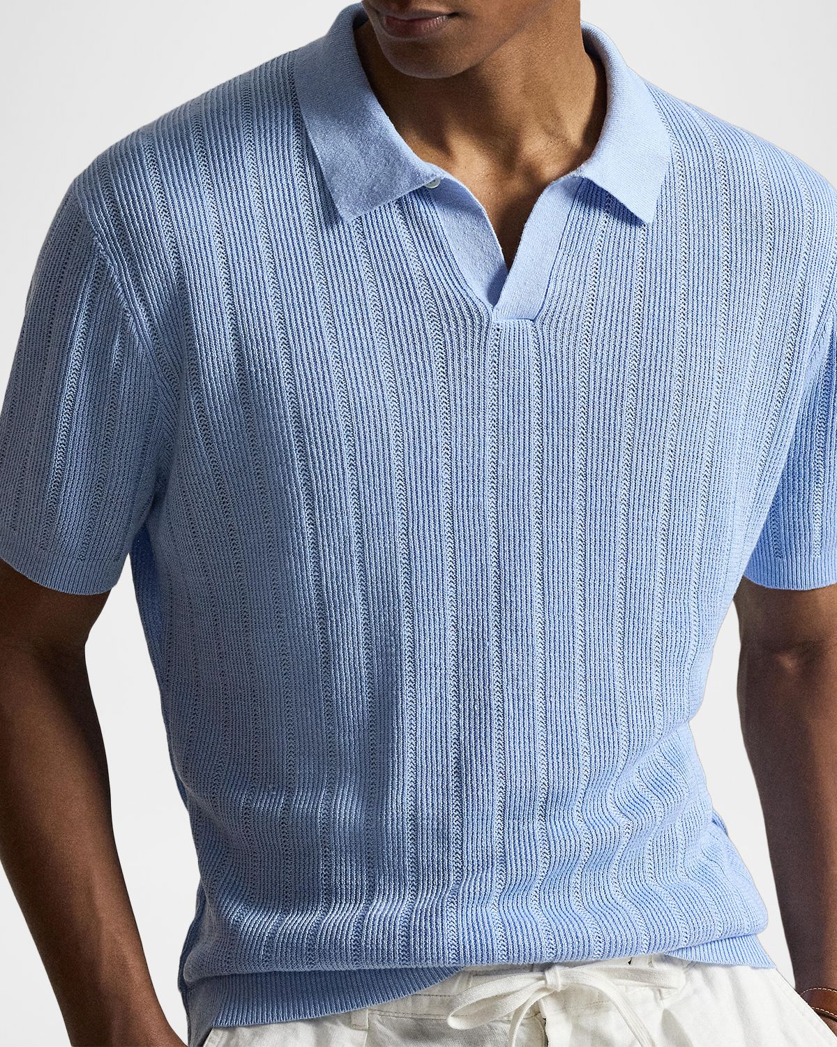 Polo Ralph Lauren Men 's Linen Johnny-Collar Short-Sleeve Sweater | Thumbnail 5 Polo Ralph Lauren Men 's Linen Johnny-Collar Short-Sleeve Sweater | Thumbnail 5