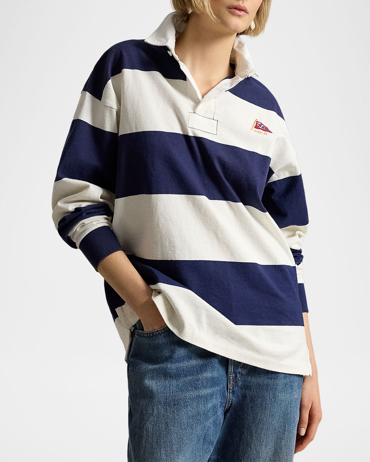 Polo Ralph Lauren Men 's Stripe Jersey Rugby Shirt | Thumbnail 6 Polo Ralph Lauren Men 's Stripe Jersey Rugby Shirt | Thumbnail 6