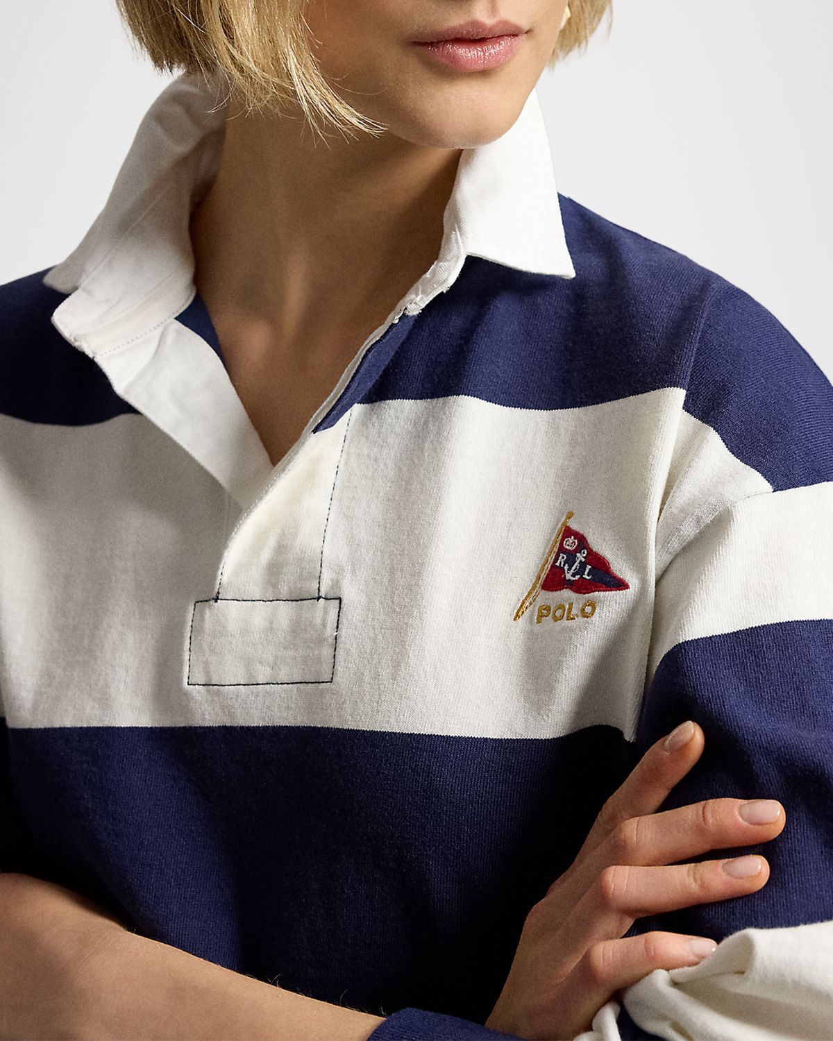 Polo Ralph Lauren Men 's Stripe Jersey Rugby Shirt | Thumbnail 8 Polo Ralph Lauren Men 's Stripe Jersey Rugby Shirt | Thumbnail 8
