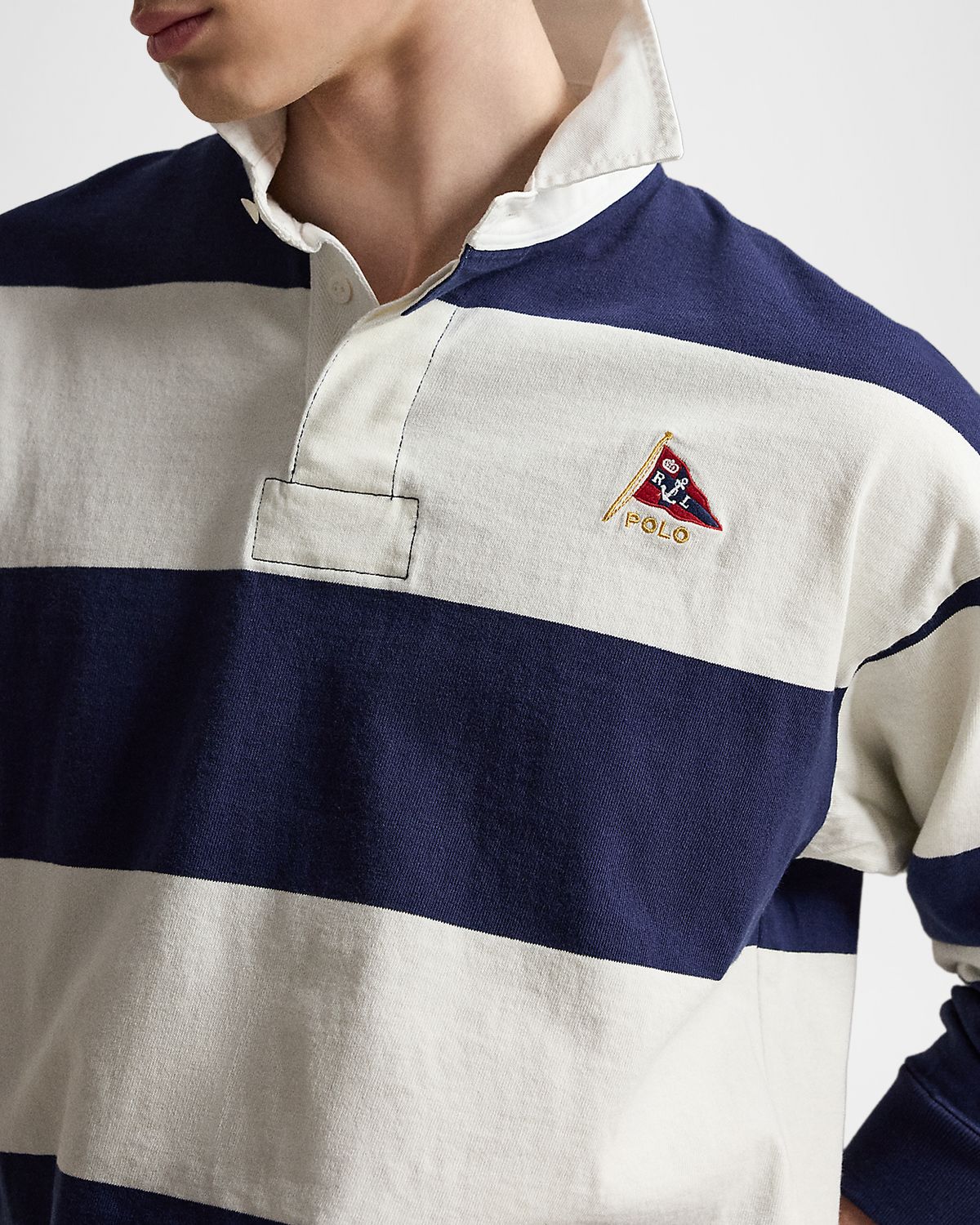Polo Ralph Lauren Men 's Stripe Jersey Rugby Shirt | Thumbnail 5 Polo Ralph Lauren Men 's Stripe Jersey Rugby Shirt | Thumbnail 5