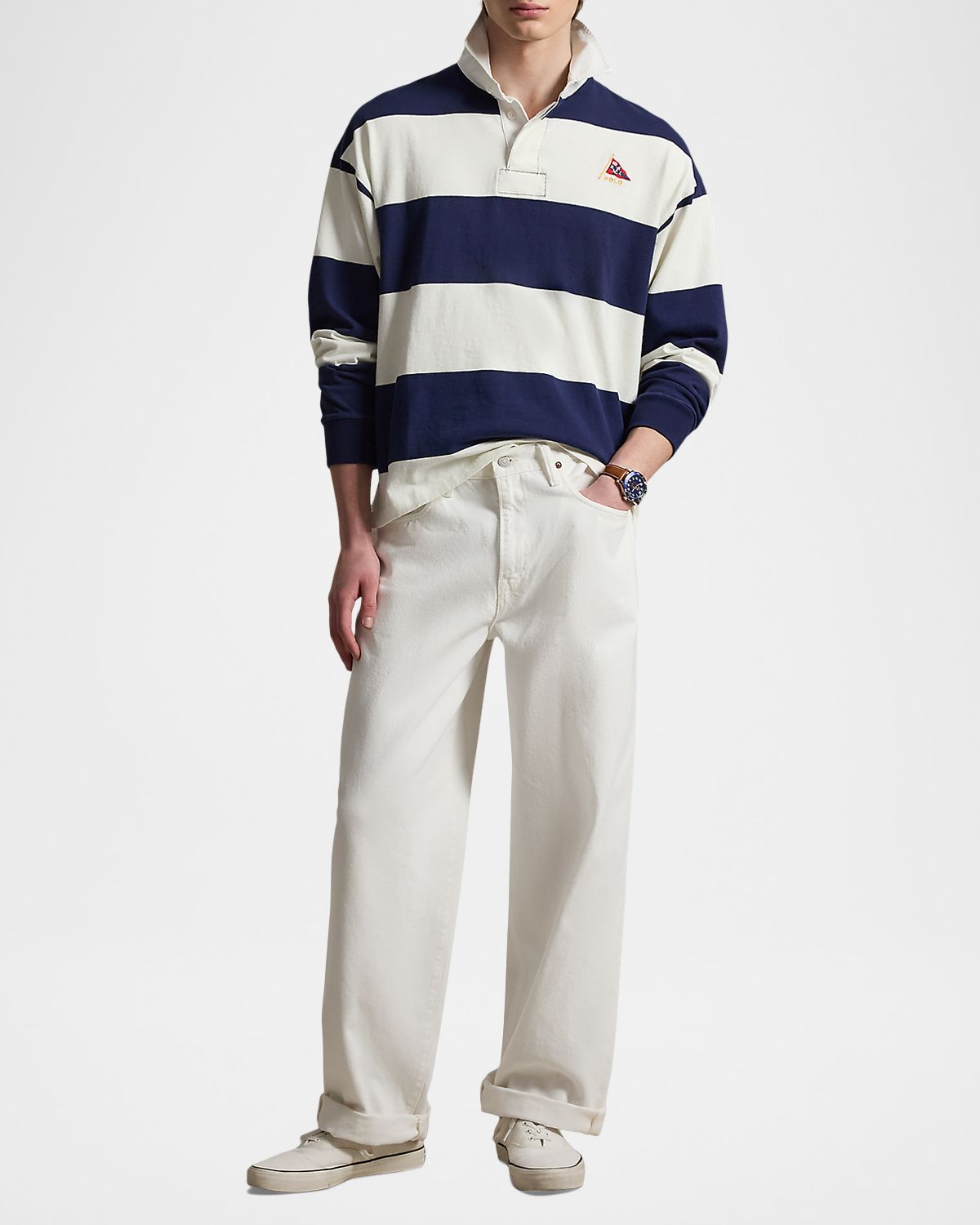 Polo Ralph Lauren Men 's Stripe Jersey Rugby Shirt | Thumbnail 2 Polo Ralph Lauren Men 's Stripe Jersey Rugby Shirt | Thumbnail 2