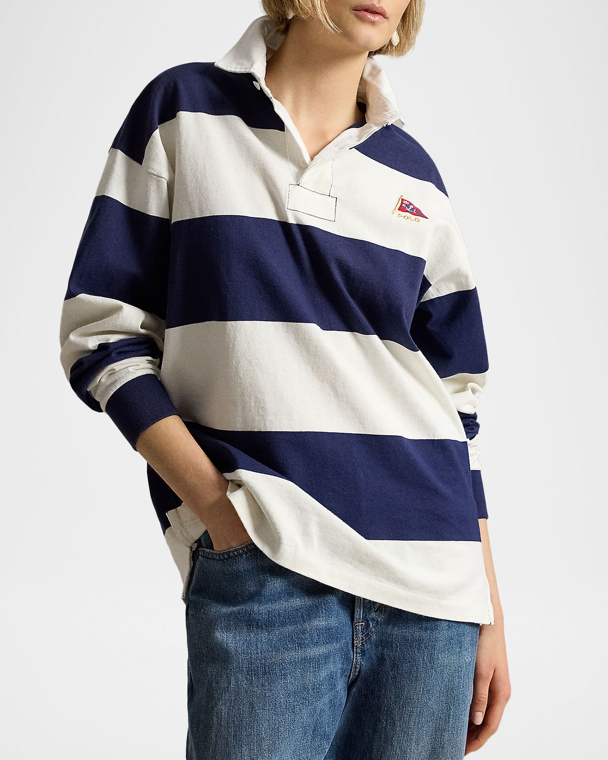 Polo Ralph Lauren Men 's Stripe Jersey Rugby Shirt | Thumbnail 6 Polo Ralph Lauren Men 's Stripe Jersey Rugby Shirt | Thumbnail 6