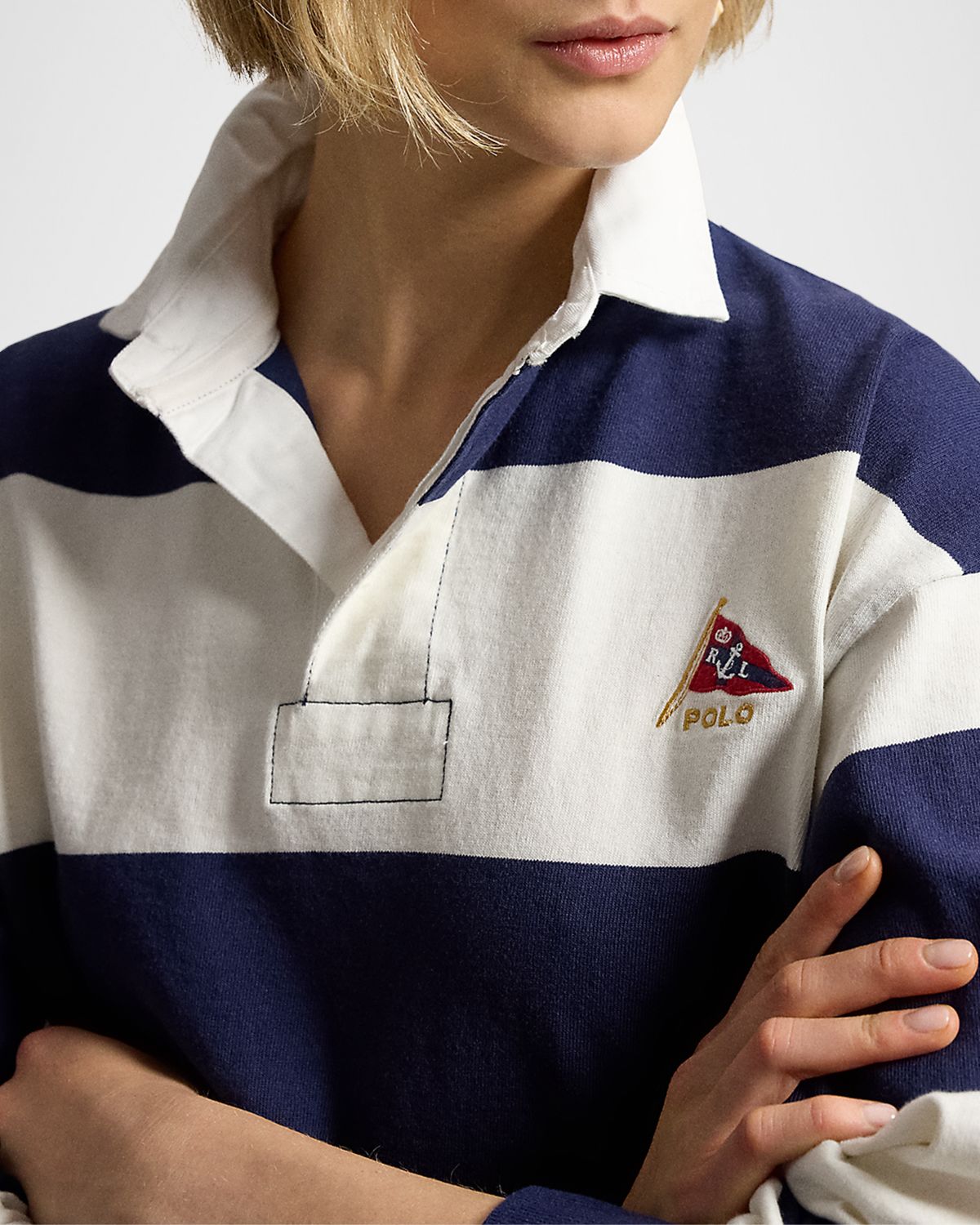 Polo Ralph Lauren Men 's Stripe Jersey Rugby Shirt | Thumbnail 8 Polo Ralph Lauren Men 's Stripe Jersey Rugby Shirt | Thumbnail 8